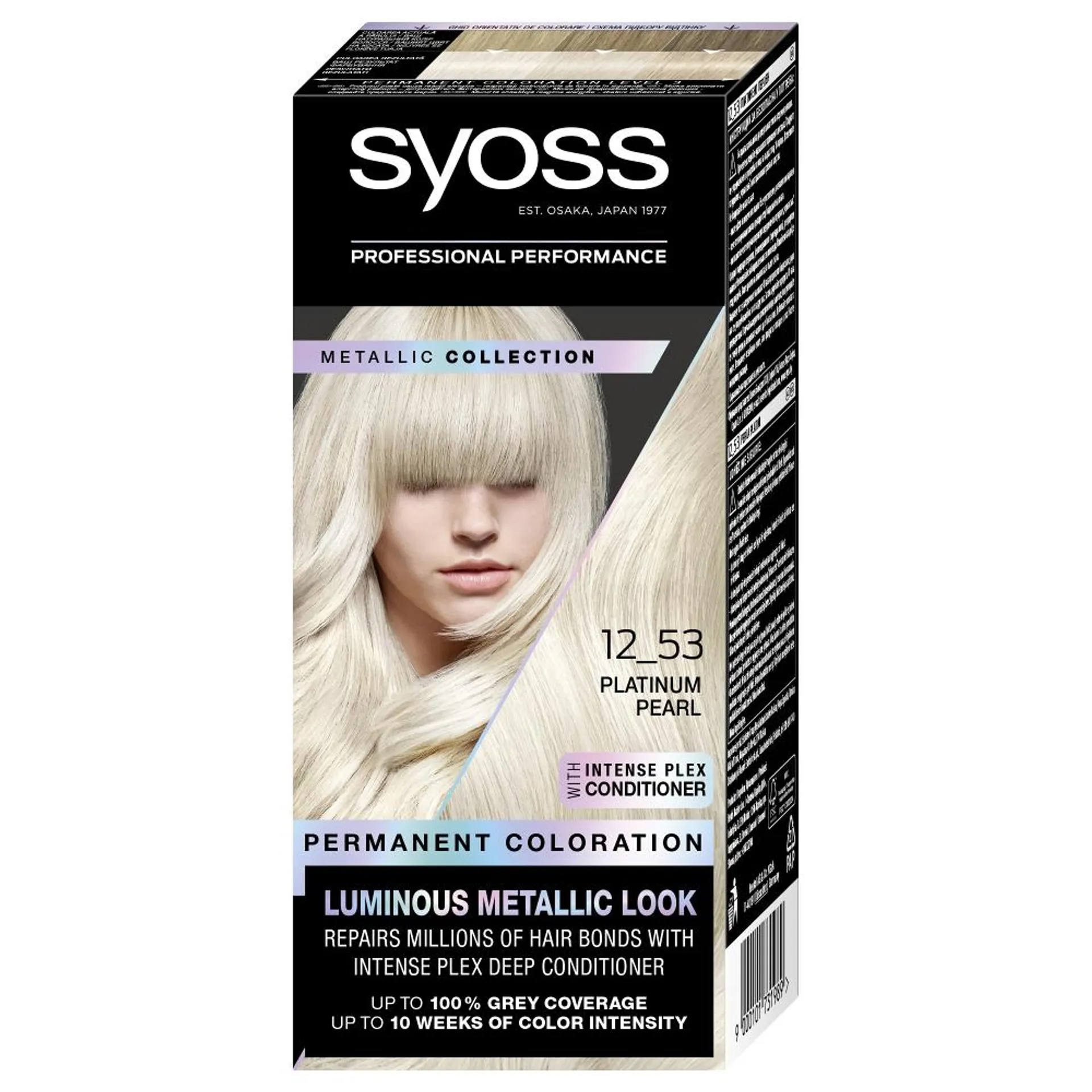 Vopsea de par permanenta Syoss Baseline Metallic Collection, 12-53 Perla Platinata, 115 ml