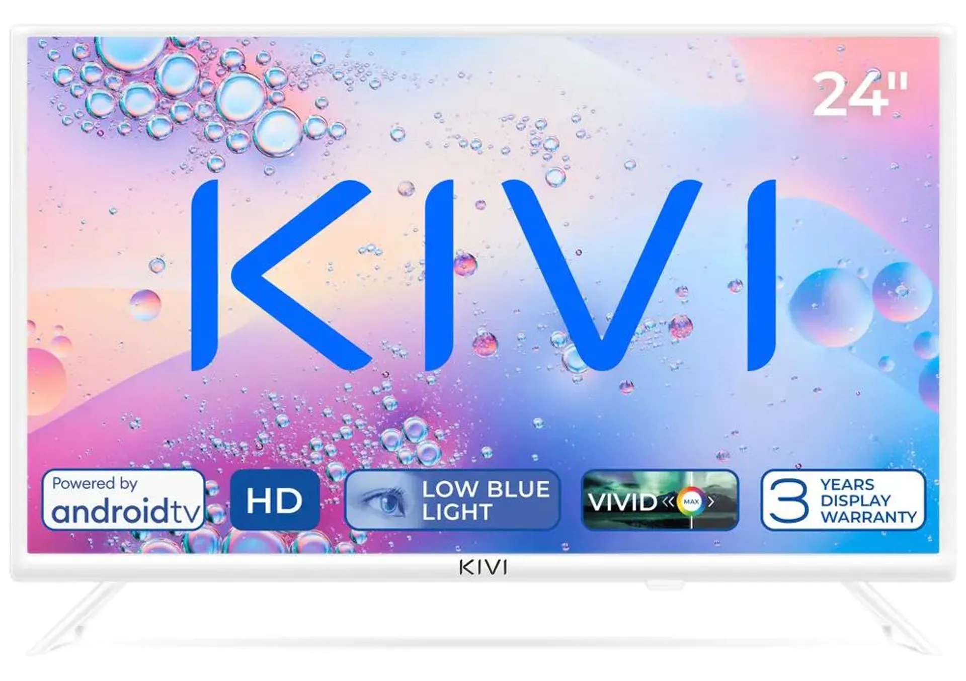 Televizor KIVI LED 24H760QW, 61 cm, Smart Android TV, HD, Alb, Clasa E