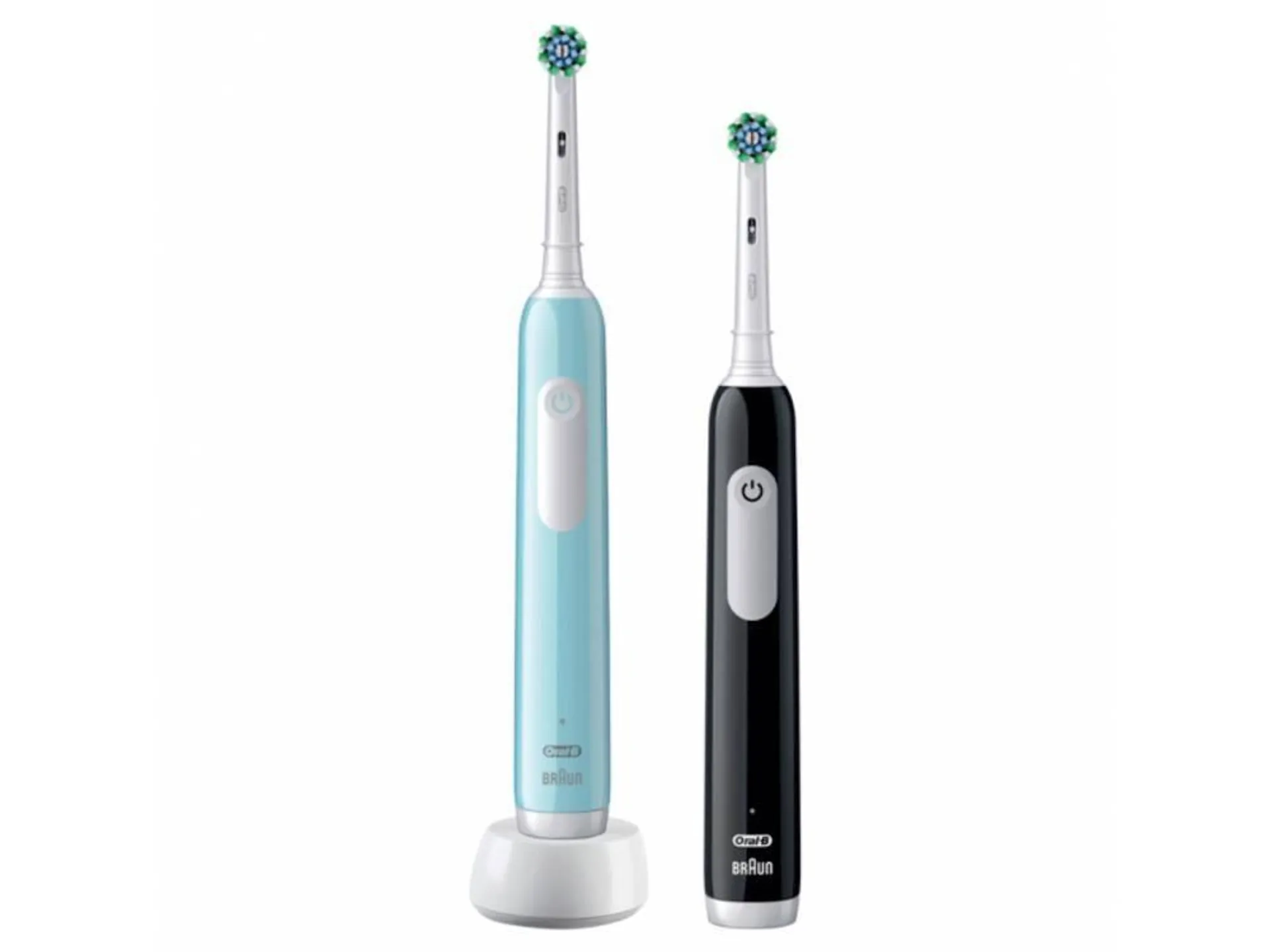 Set 2 periute de dinti electrica Oral-B D305 Pro 1 Duo, 3 viteze, timer de 2 minute, negru/albastru