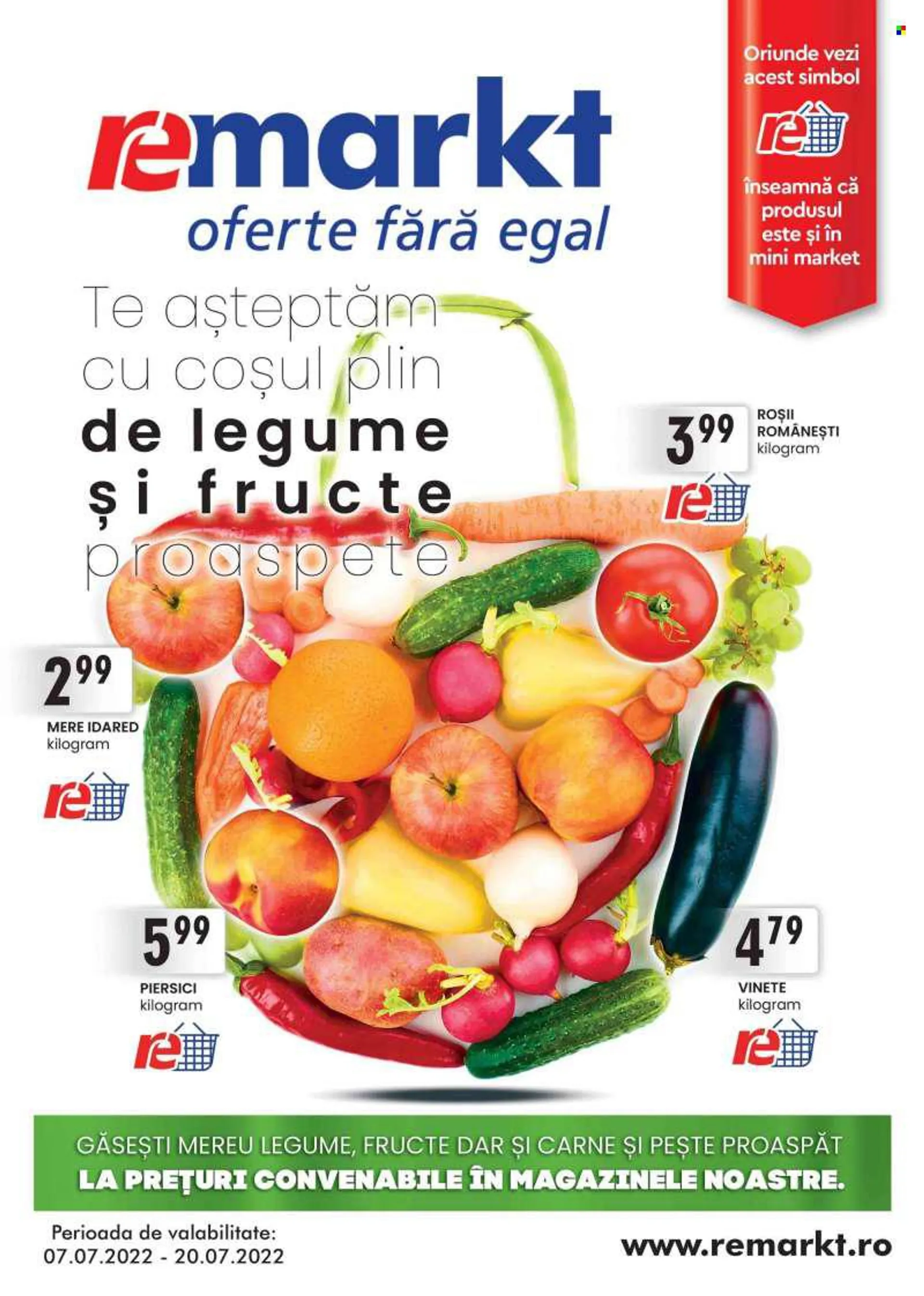 Cataloage remarkt - 07.07.2022 - 20.07.2022 - Produse în vânzare - vinete, roșie, piersici, mere. Pagina 1.