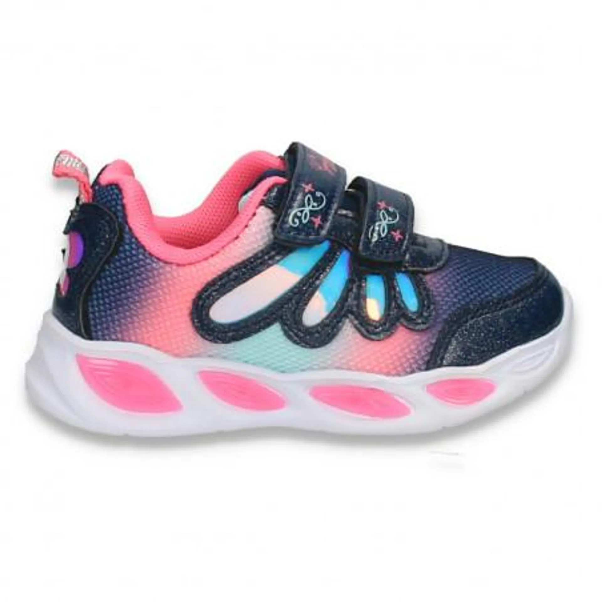 Pantofi sport, cu leduri, pentru fetite, bleumarin-fucsia - W775