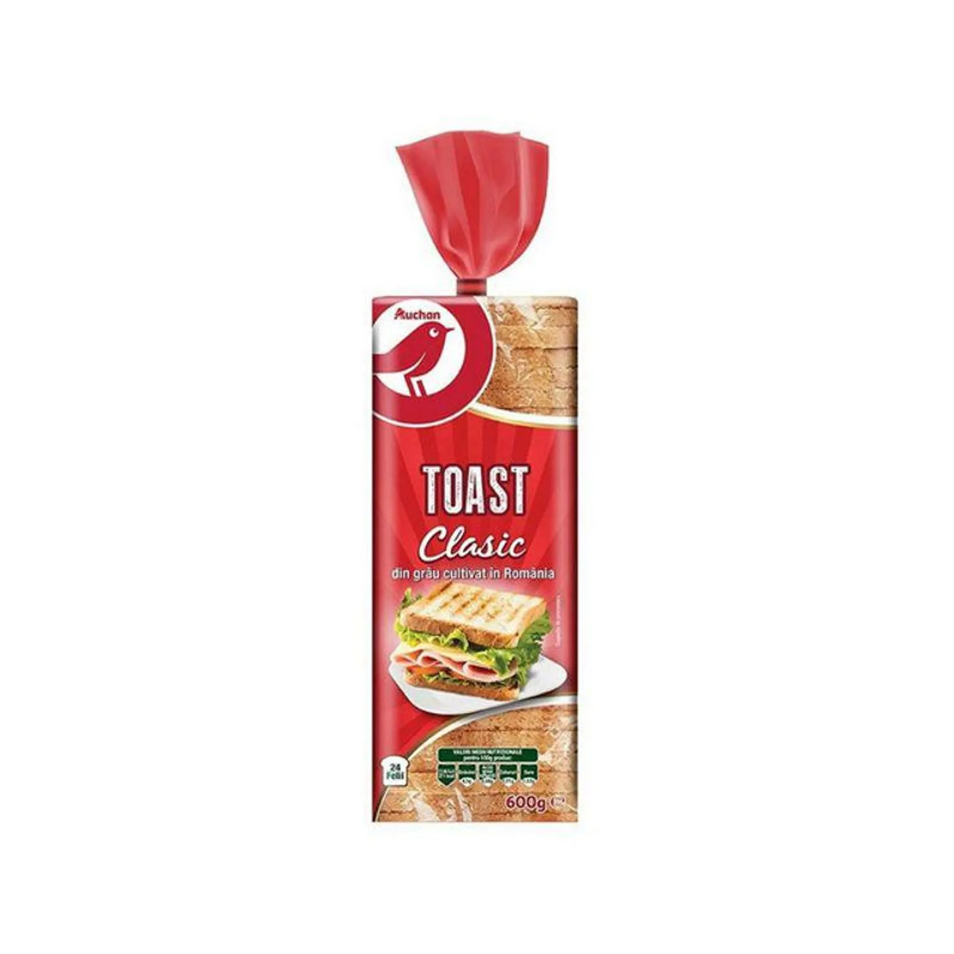 Paine toast clasica Auchan, 600 g