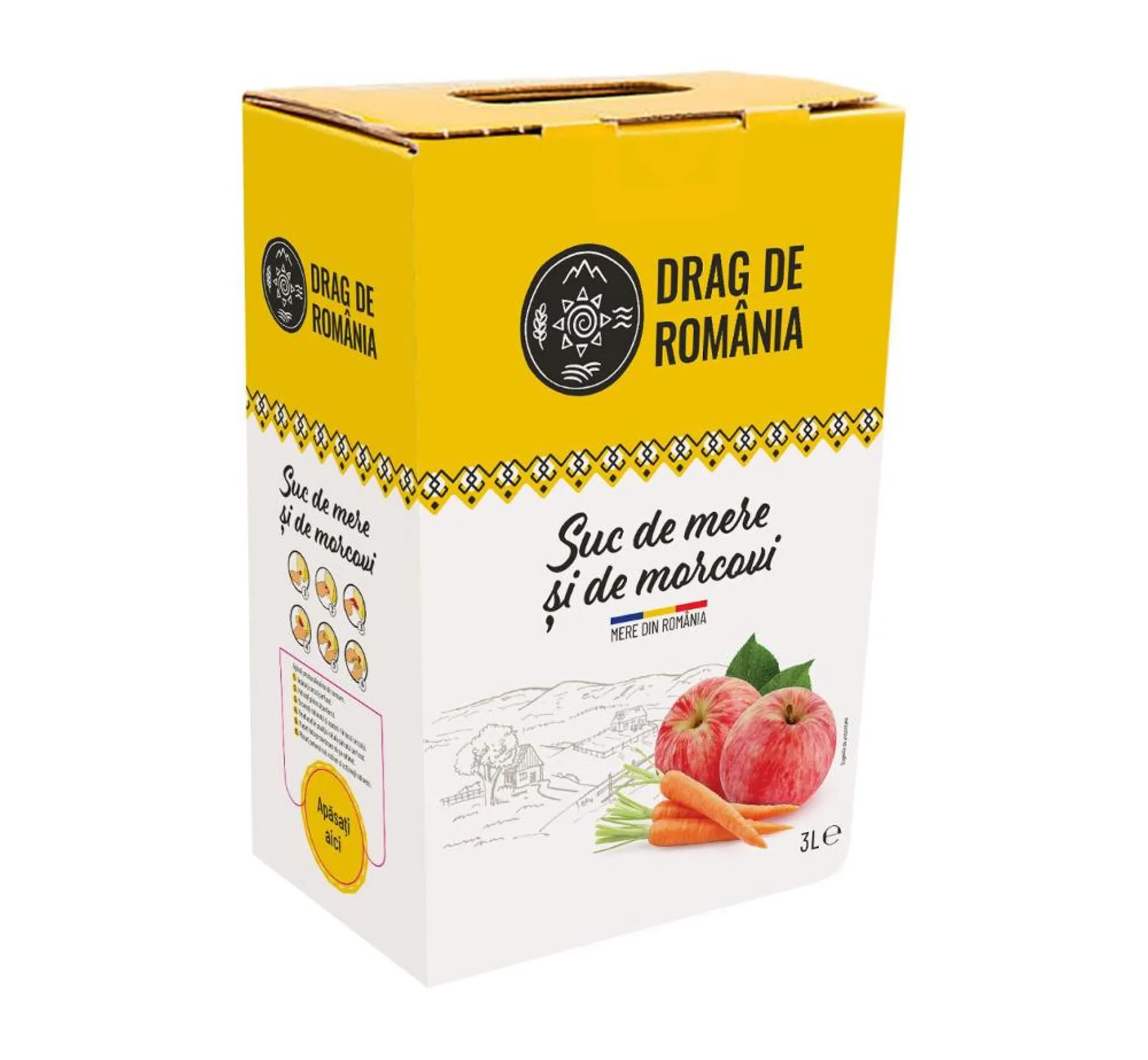 Suc de mere si morcovi Drag de Romania, 3L