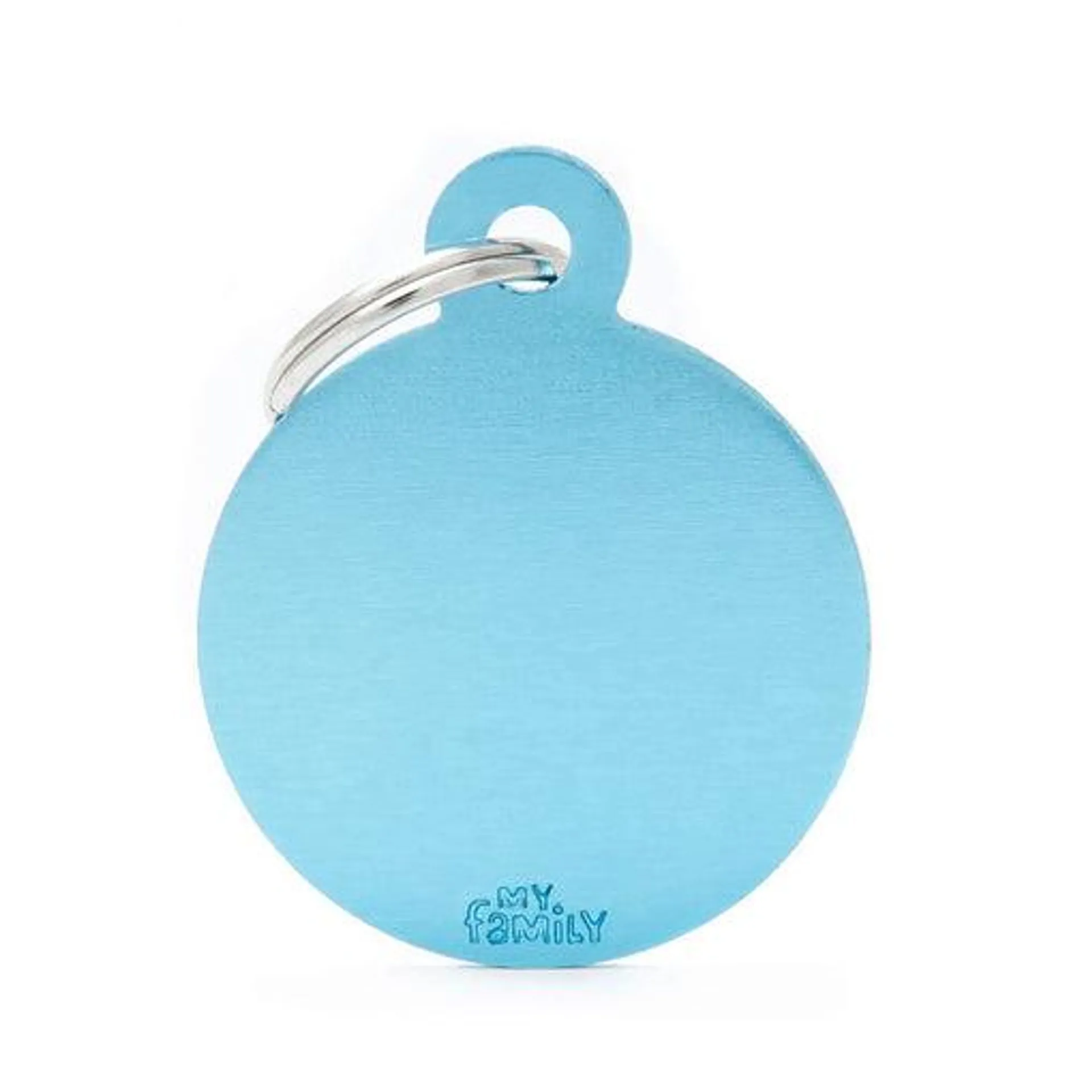 Medalion tag pentru caini MyFamily Rotund Aluminiu L Light Blue 58345