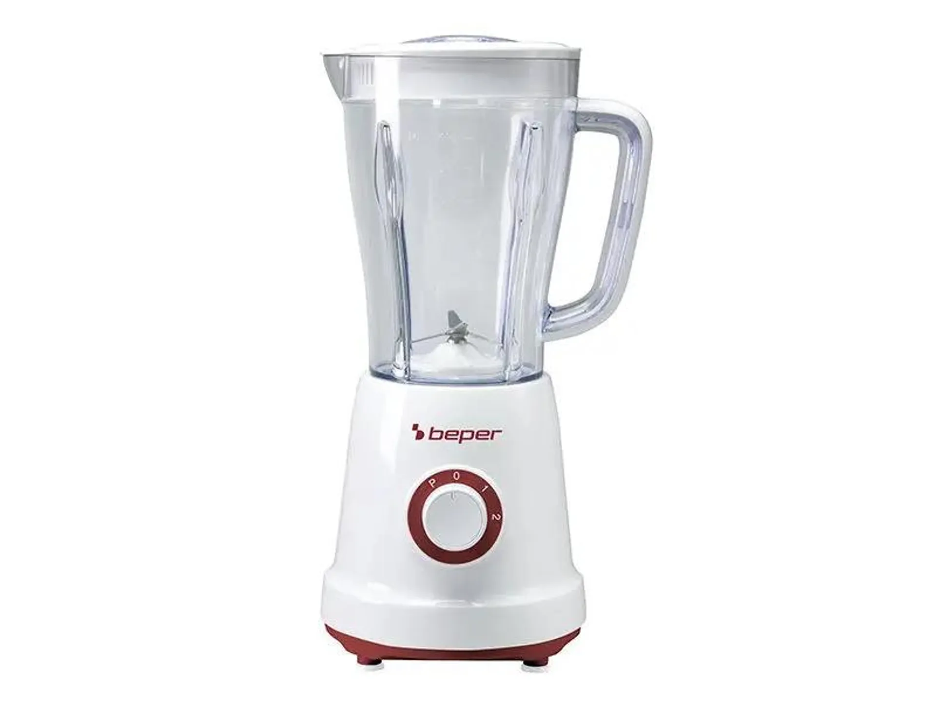 Blender de masa Beper P102FRU500, capacitate 1.5 L, 500 W, Alb/Rosu