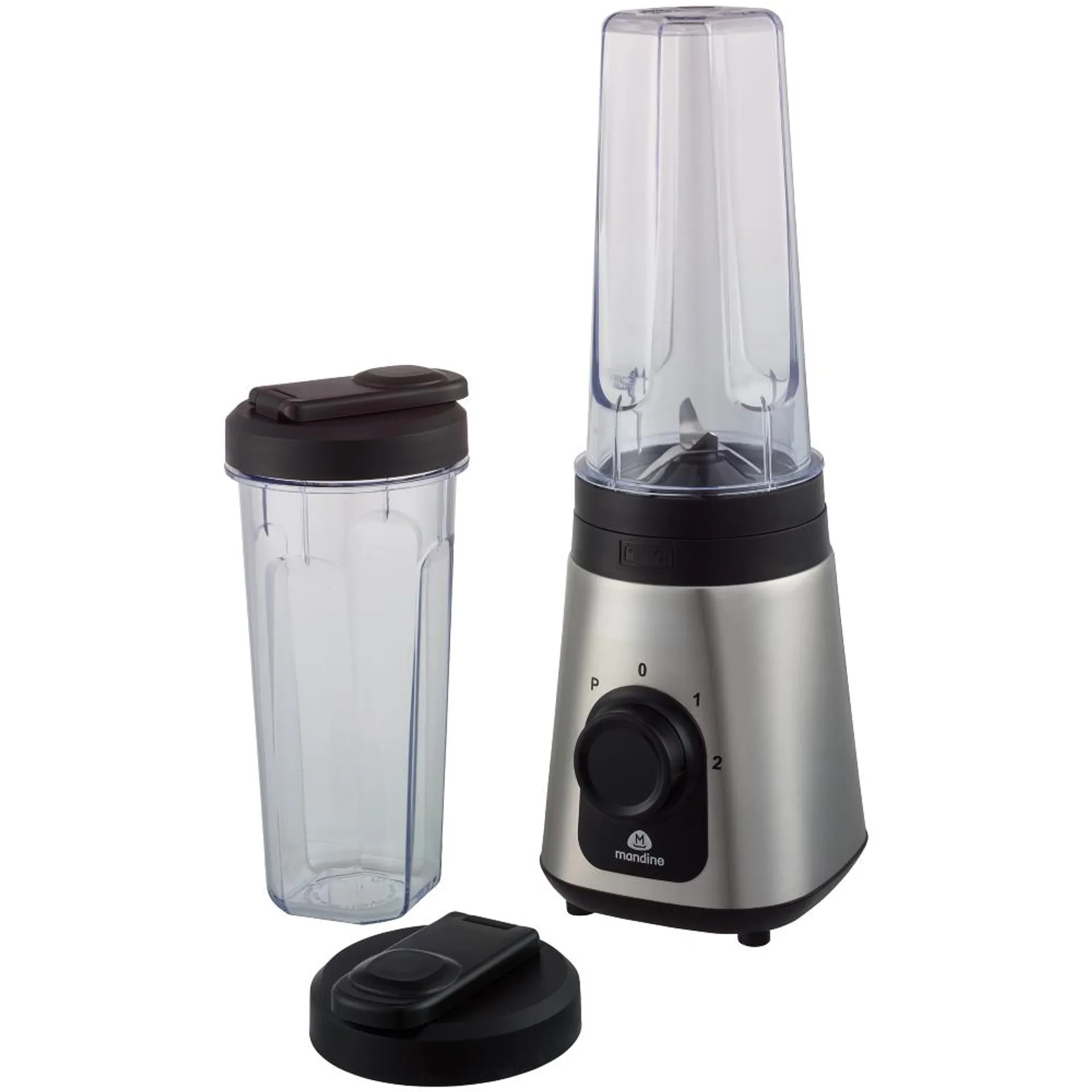 Blender Mandine MSB3202B-24, 2 viteze + pulse, 0.6 litri, 320 W, Argintiu