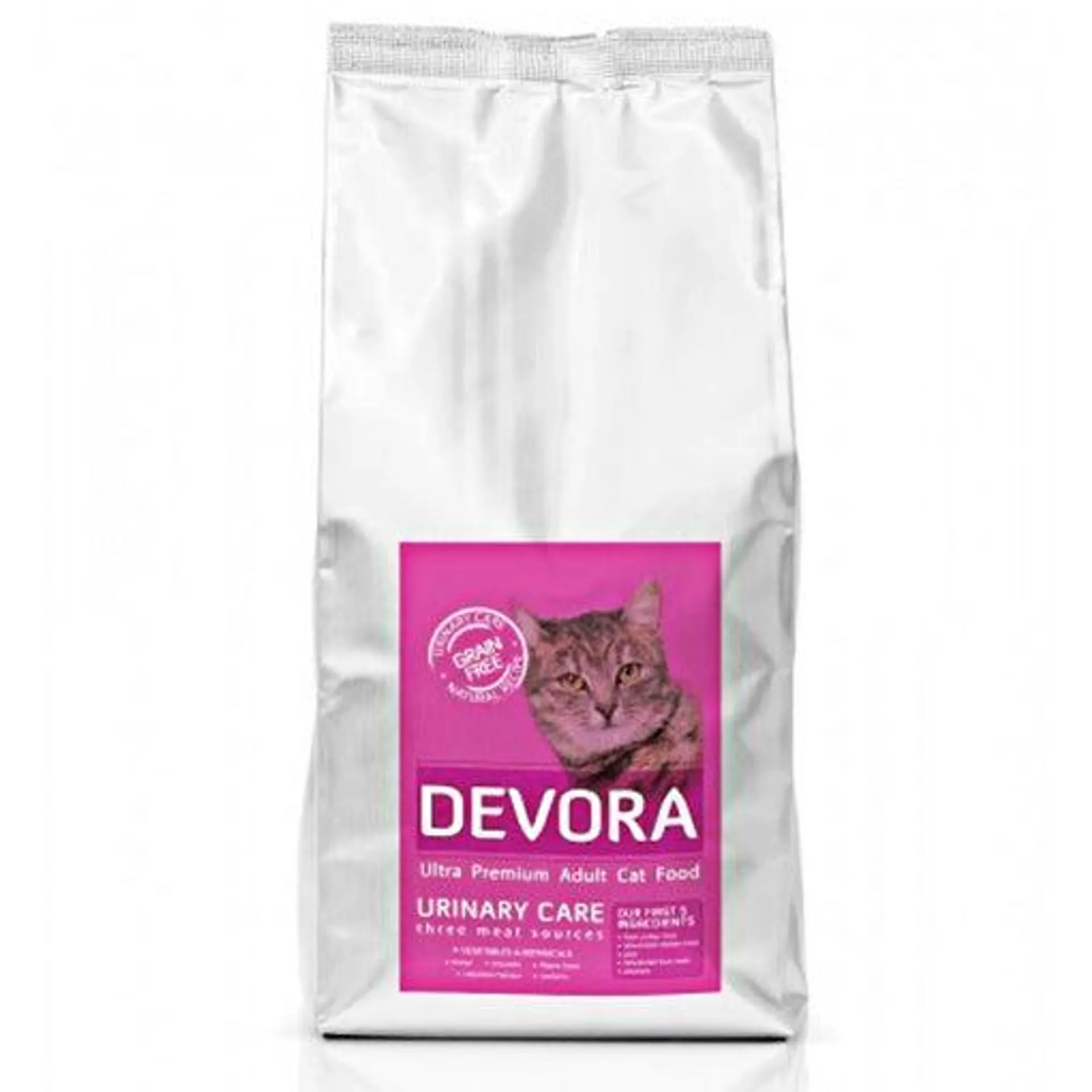 Hrana uscata pentru pisici Devora Grain Free Urinary Curcan Pui & Rata 7.5kg