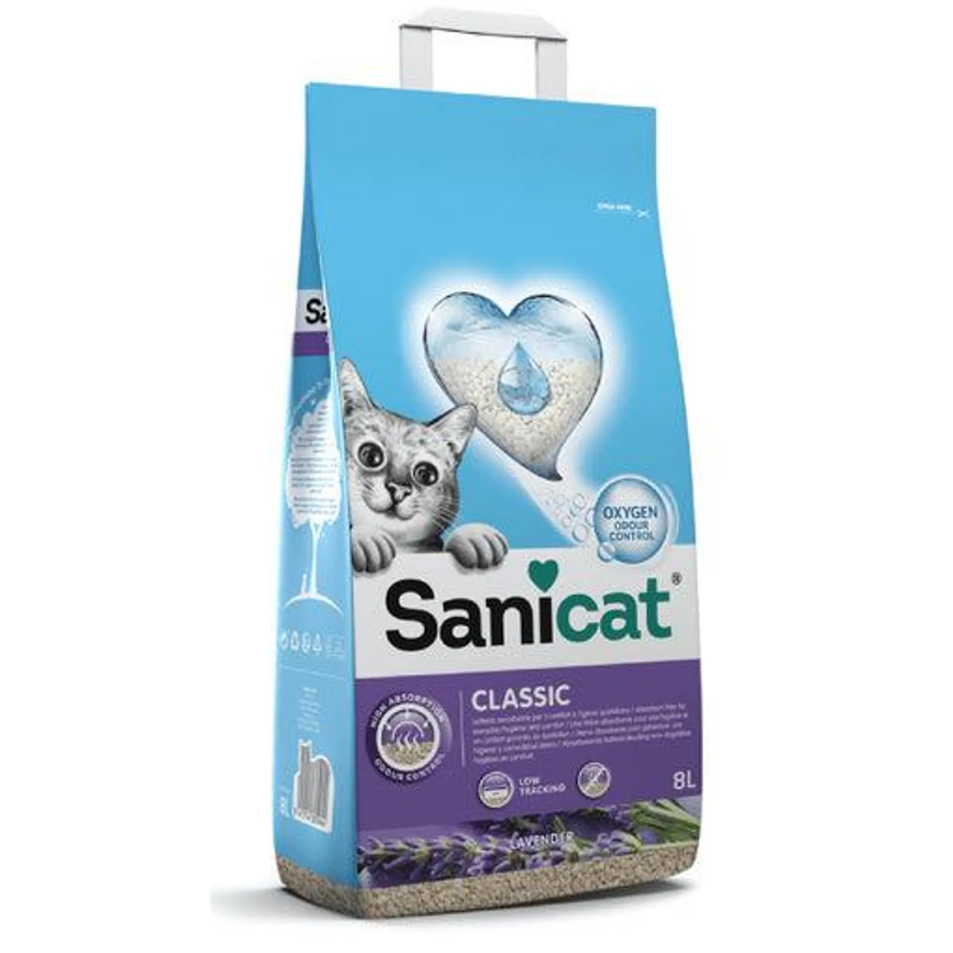 Asternut pentru litiera Sanicat Classic Lavender 8L