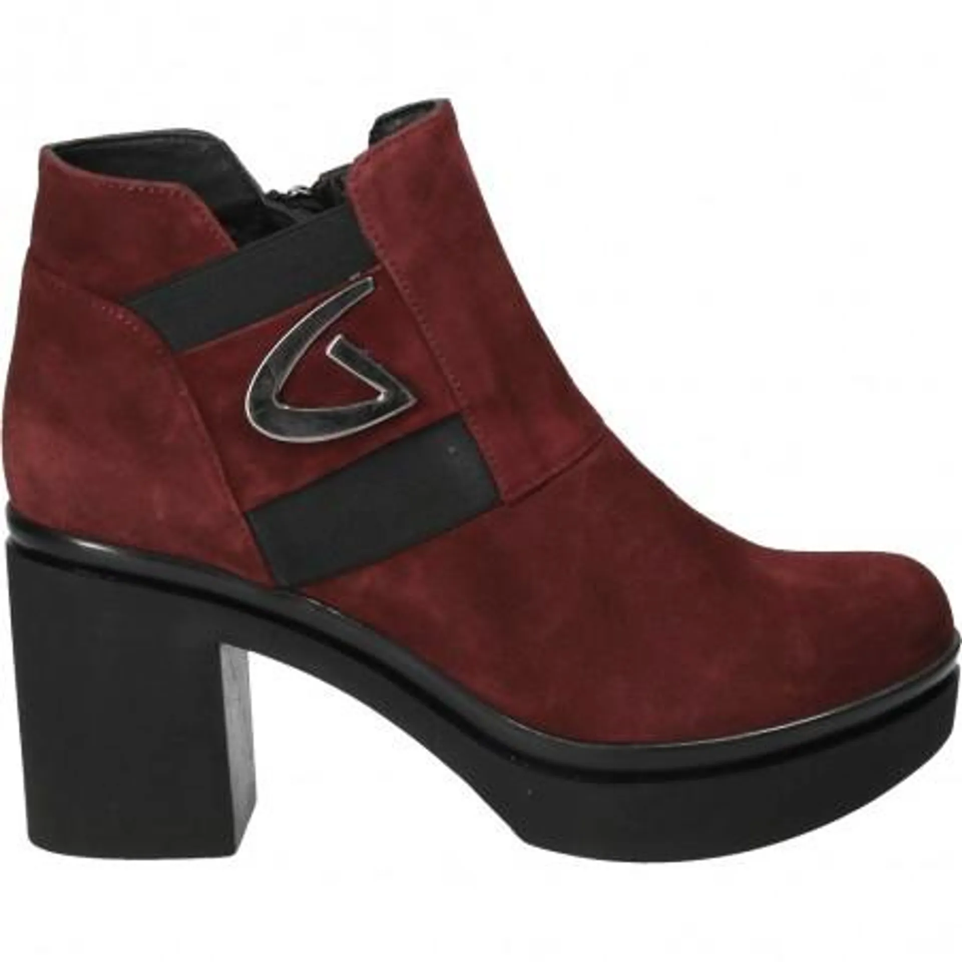 Botine trendy, talpa groasa, din piele velur