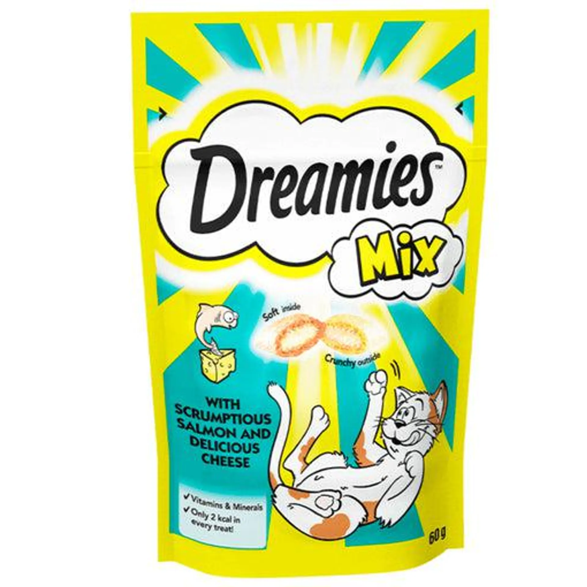 Recompense pentru pisici Dreamies Snack cu somon si branza 60g