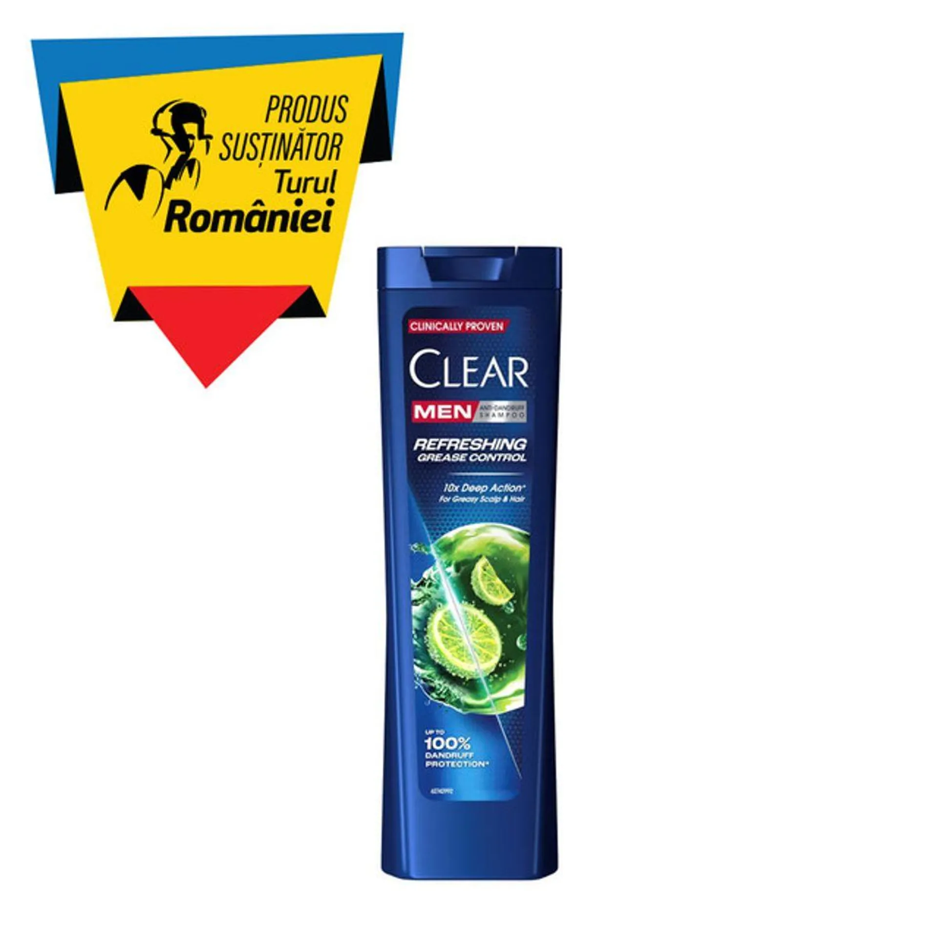 Sampon anti-matreata pentru barbati Clear Refreshing Grease Control, 225 ml