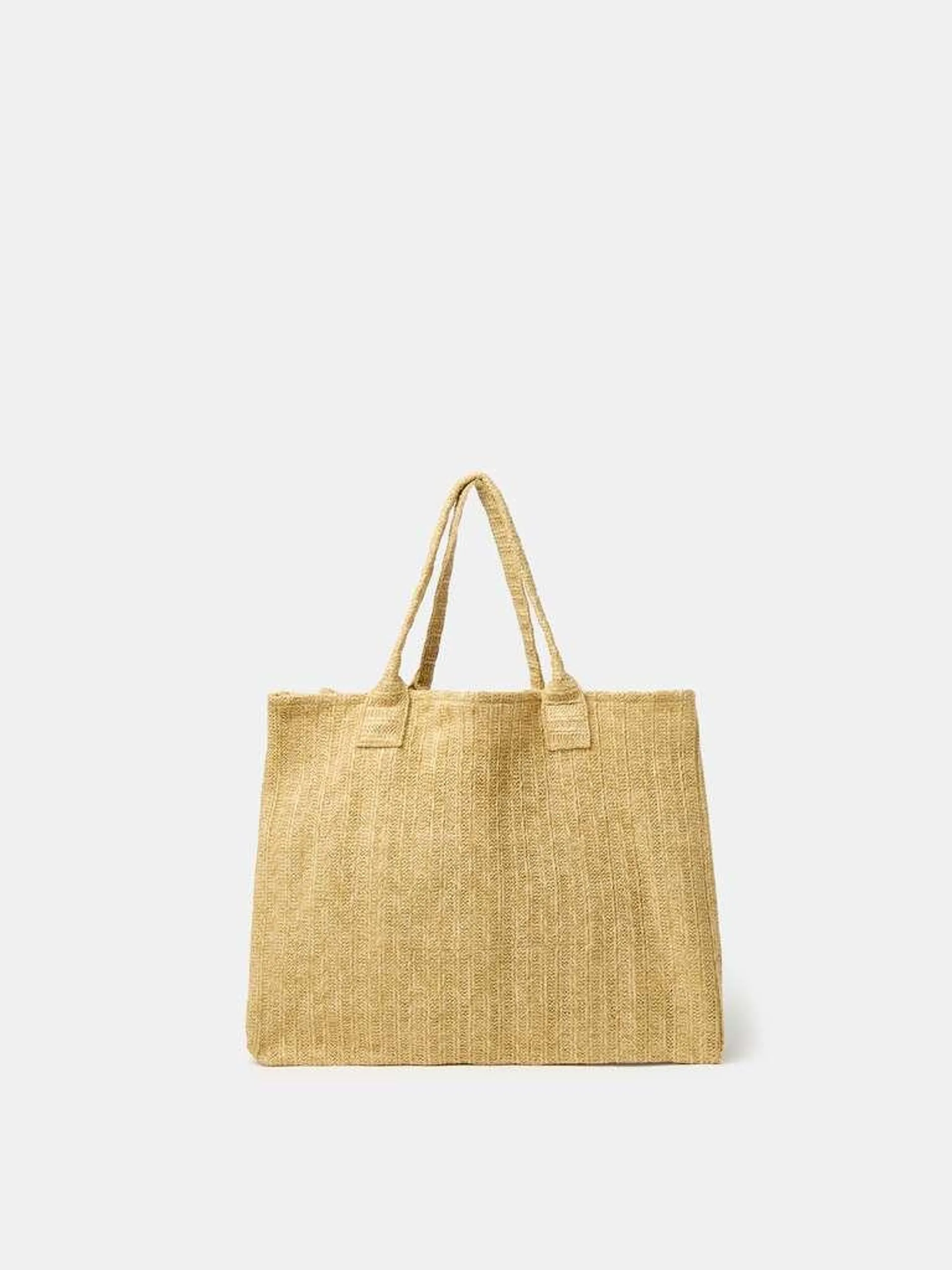 Light Beige Raffia beach bag