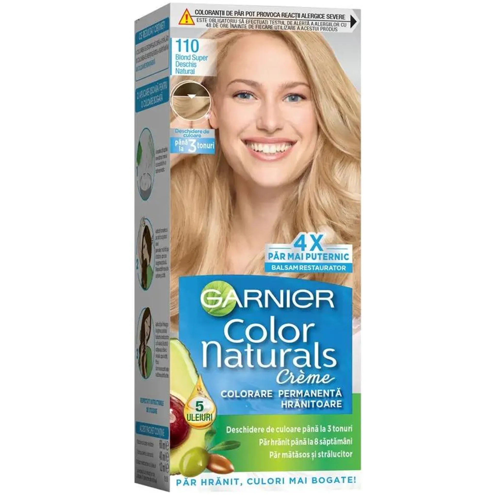 Vopsea de par permanenta Garnier Color Naturals 110 Blond Super Deschis Natural, 112 ml