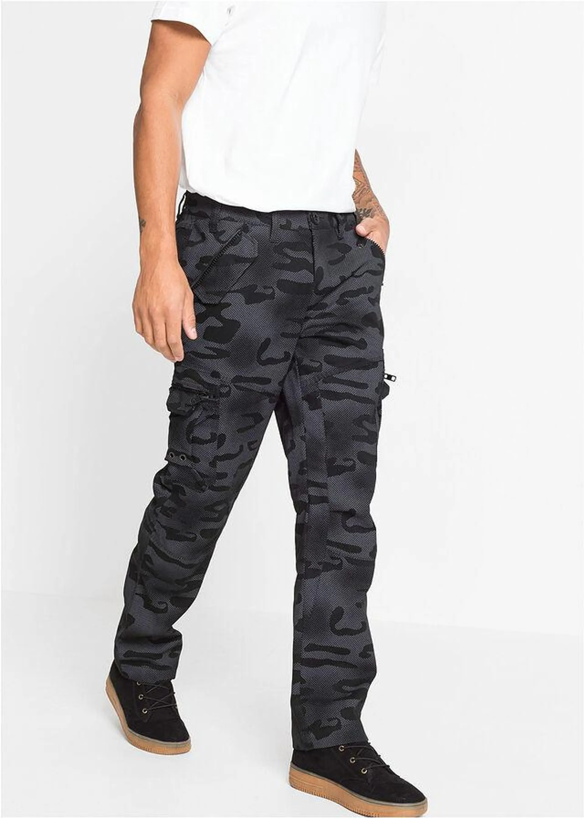 Pantaloni Cargo Baggy Fit, drepţi