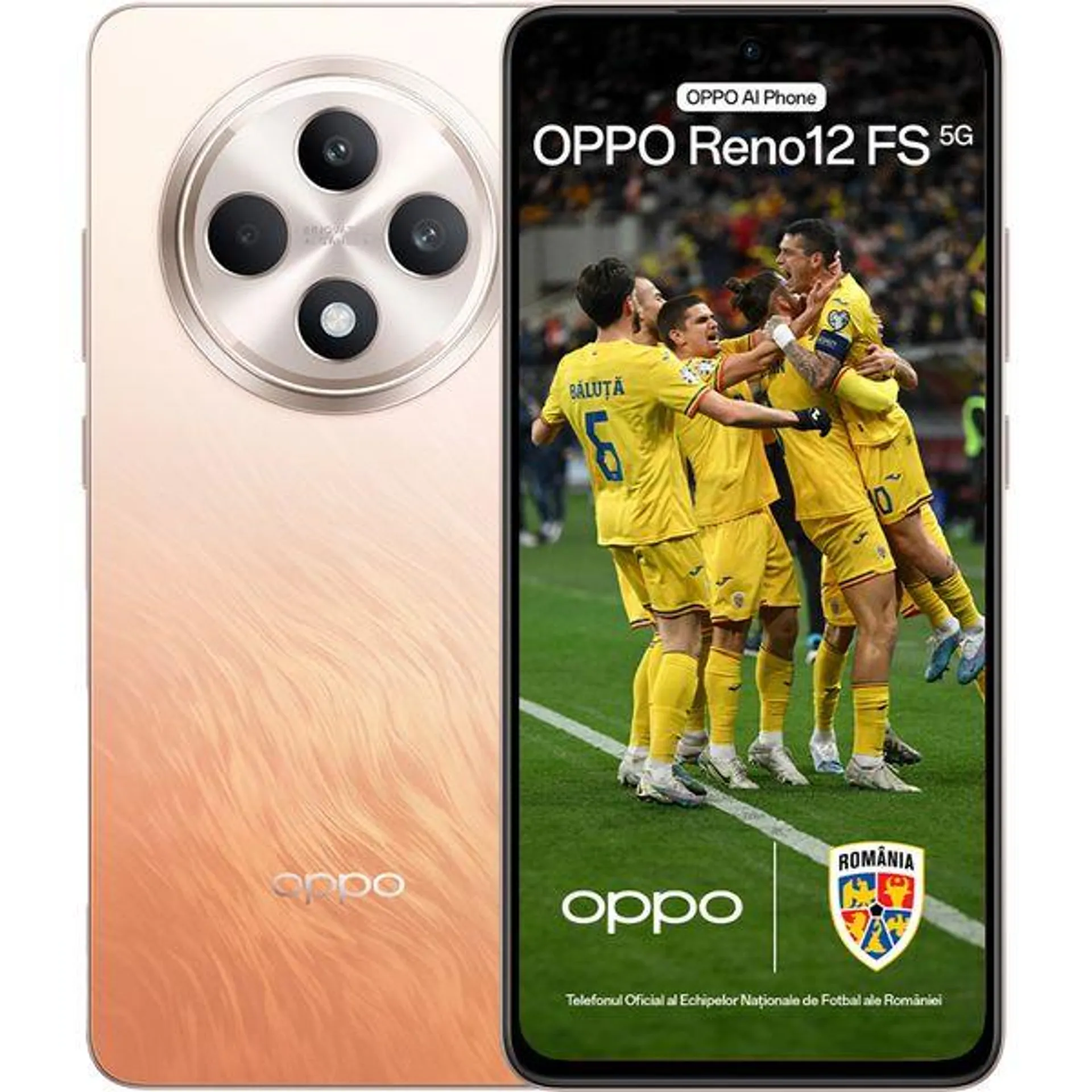 Telefon OPPO Reno12 FS 5G, 512GB, 12GB RAM, Dual SIM, Amber Orange