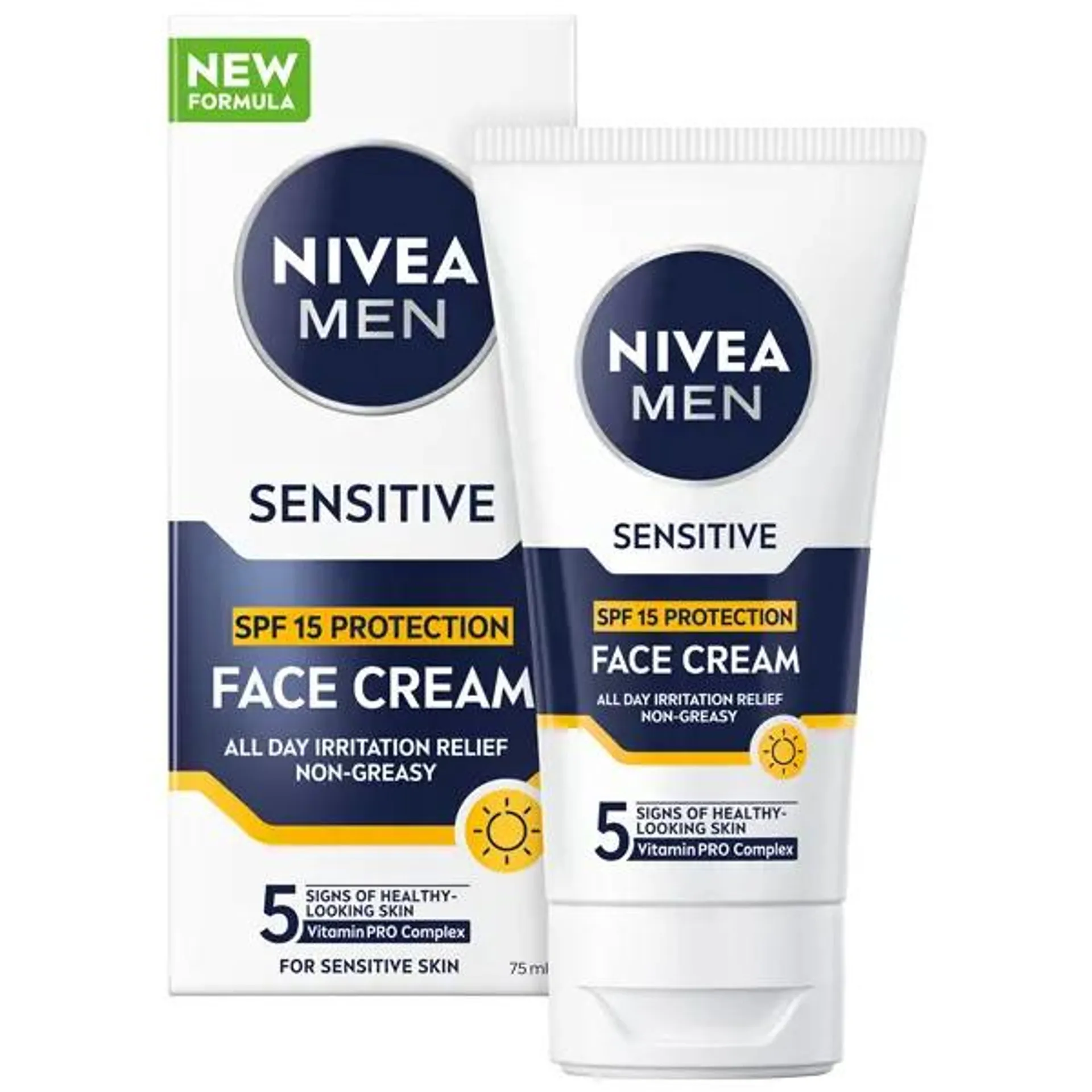 Crema de fata Nivea Sensitive SPF15, 75ml