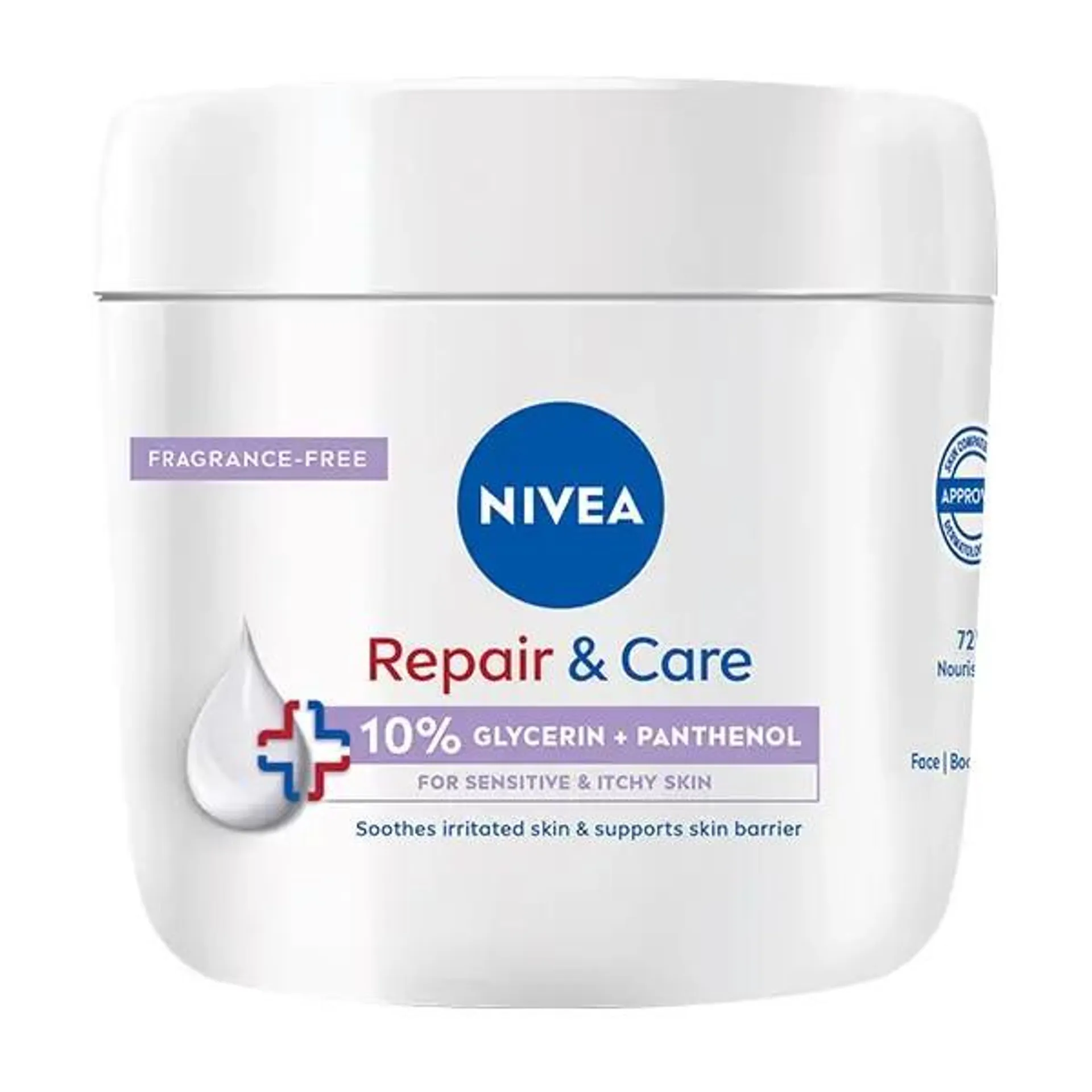 Crema Nivea Repair & Care cu 10% Glicerina si Pantenol, fara parfum, 400 ml