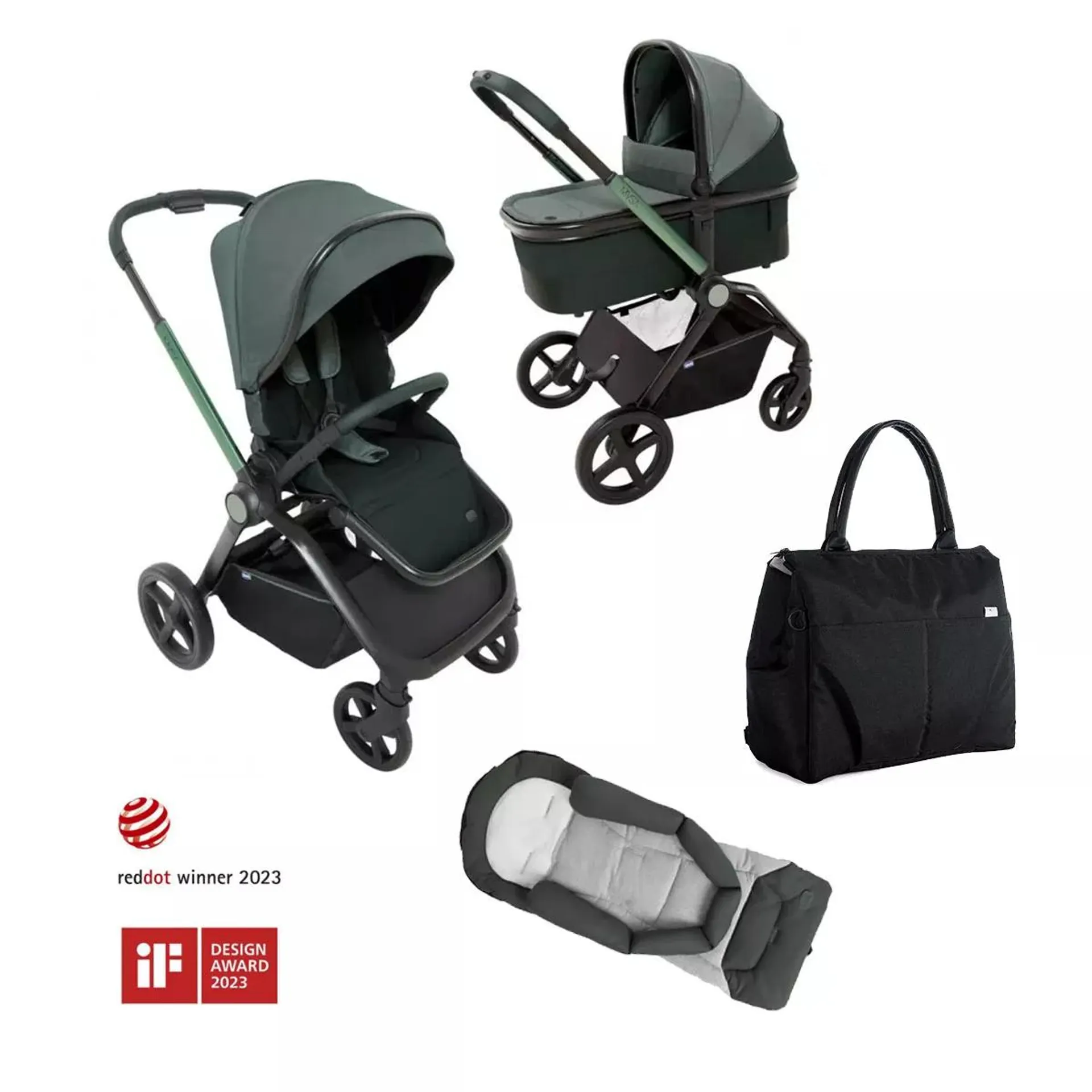 Carucior copii duo Chicco Mysa, JadeGreen (Verde), de la nastere pana la 22Kg