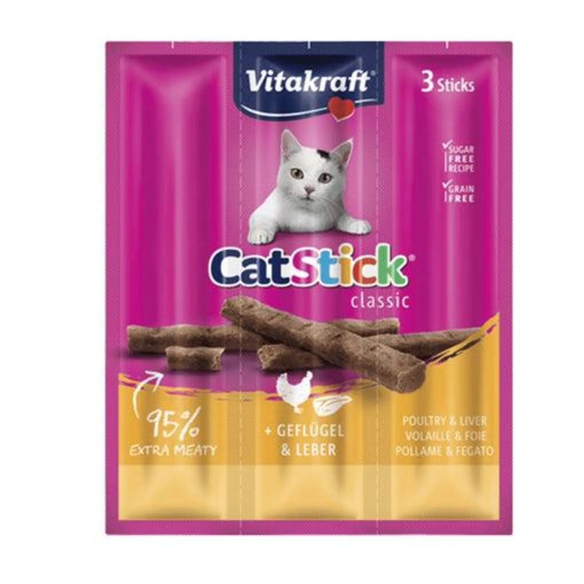 Recompensa pentru pisici Vitakraft Cat Stick Pasare-Ficat 18G