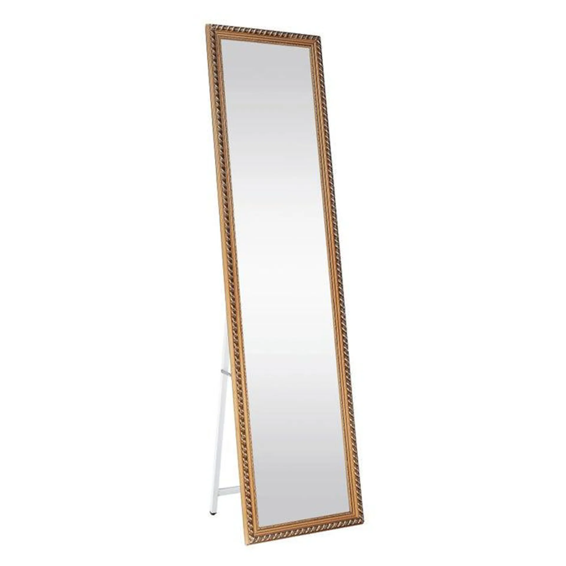 Oglinda decorativa Laval, cu suport de podea, maro, 40 x 150 cm, 1C