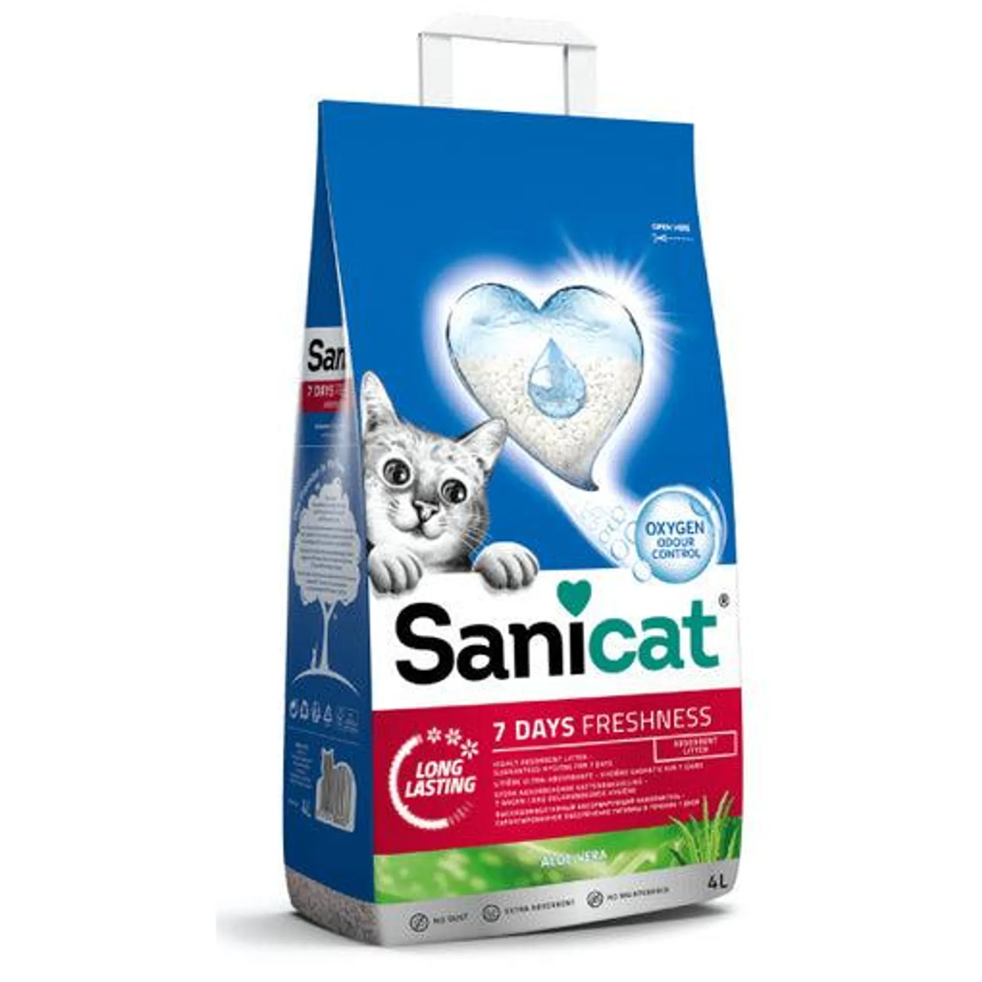 Nisip pentru litiera Sanicat 7Days Aloe 4L