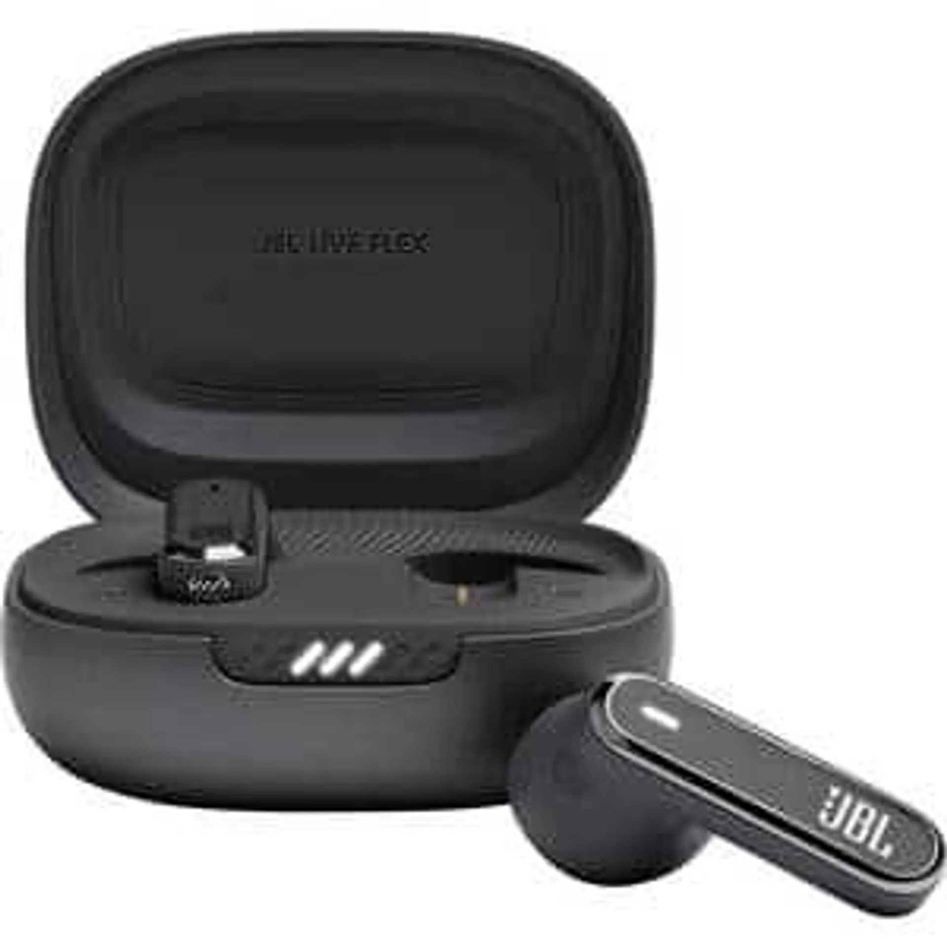 Casti JBL Live Flex, True wireless, Bluetooth, In-ear, Microfon, Carcasa incarcare wireless, Noise cancelling, negru
