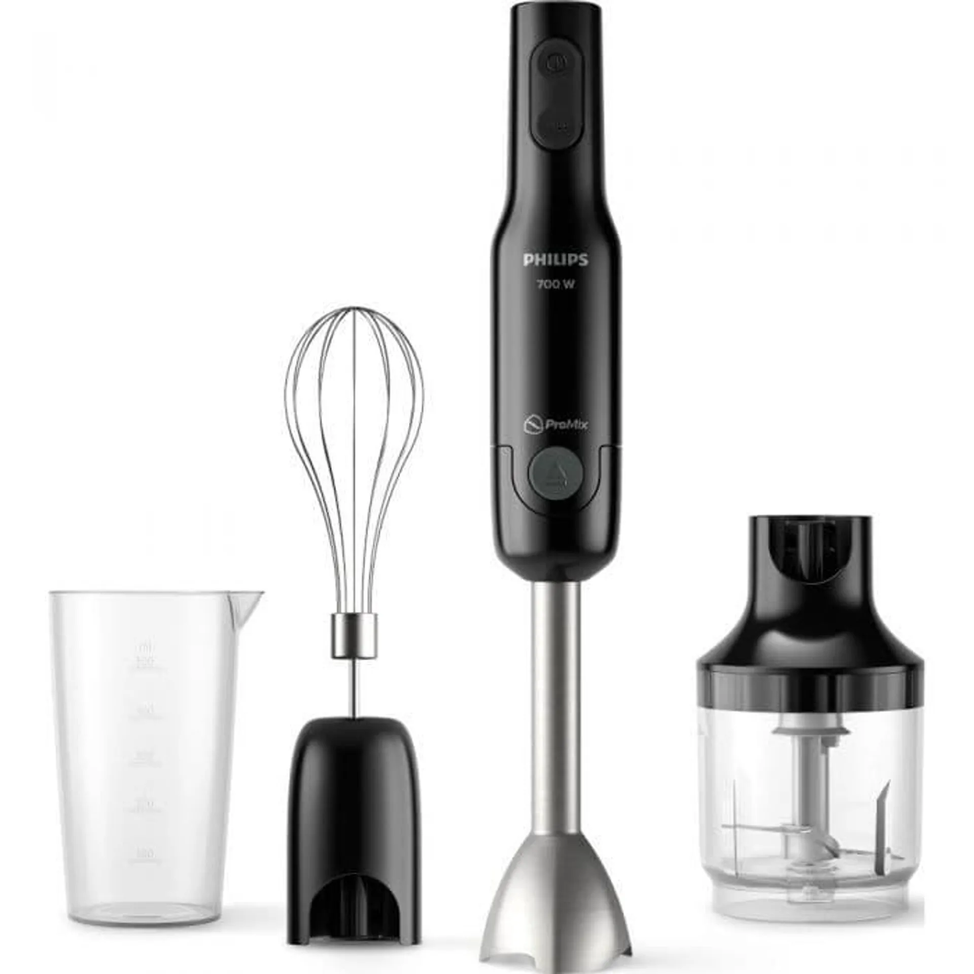 Mixer de mana Philips Orca HR2543/90, 700W, Tehnologie ProMix, Tel, Tocator compact, Negru