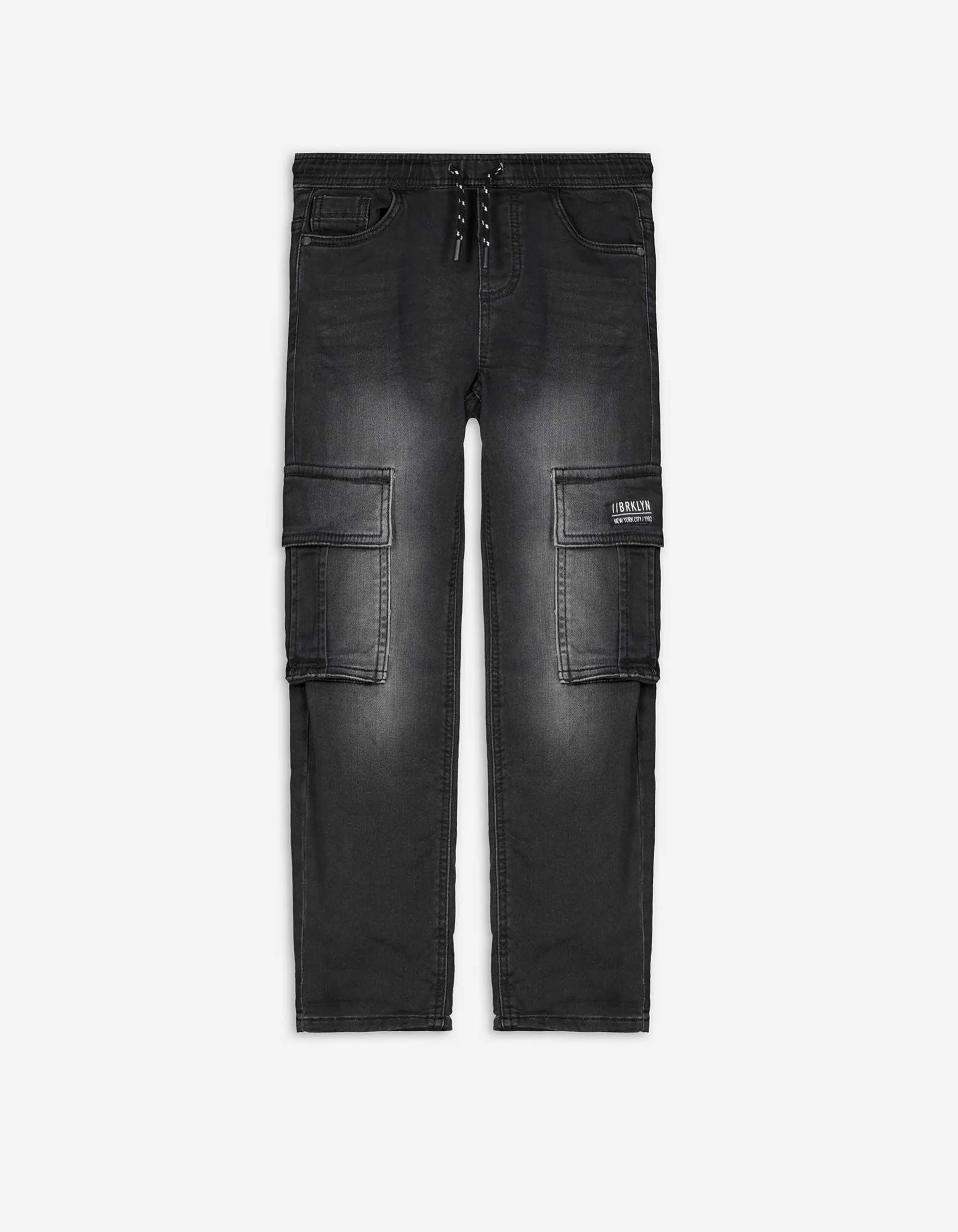 Pantaloni cargo - Straight Fit - Negru