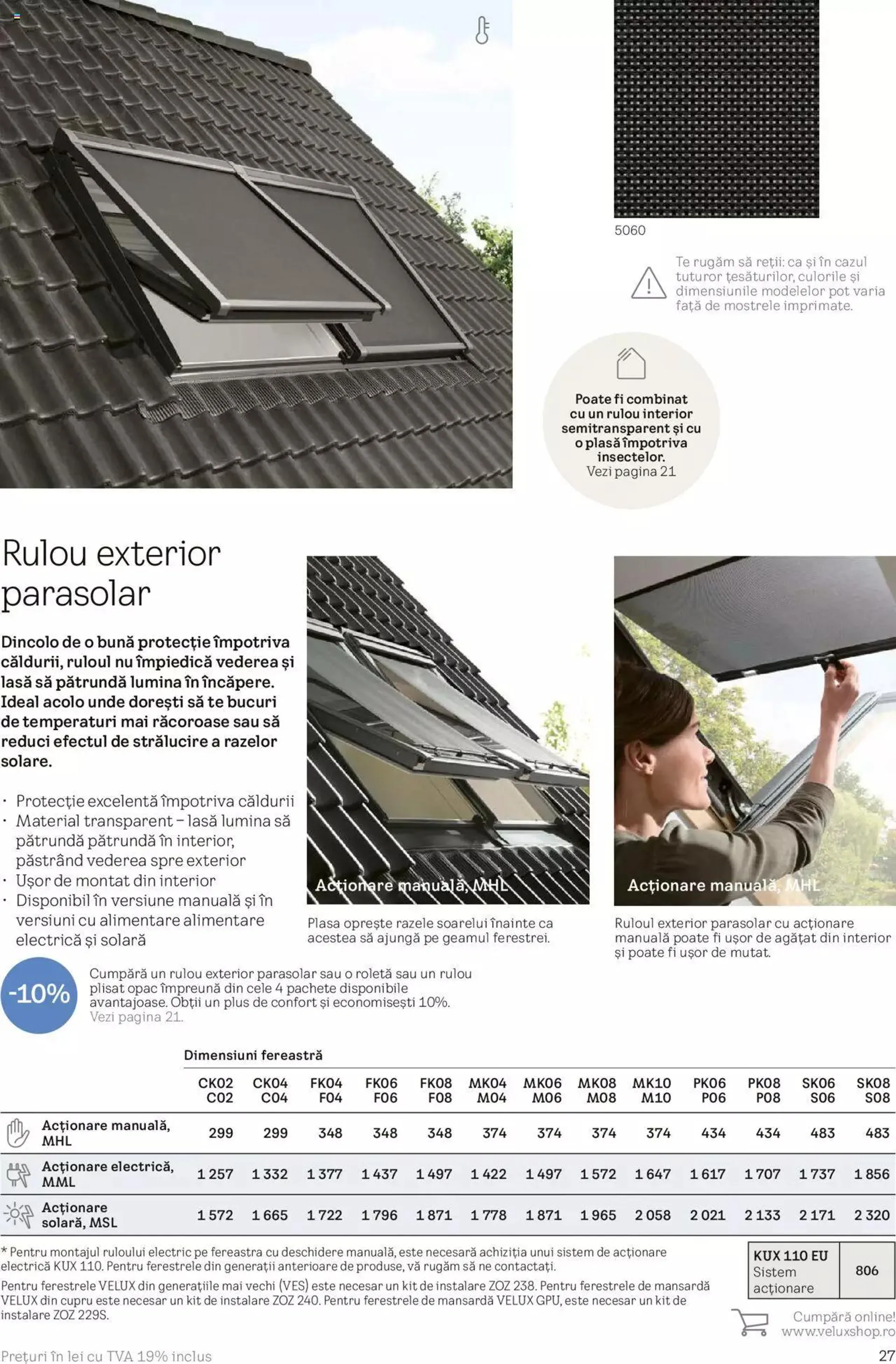 Catalog Velux catalog - Rulouri şi rolete de la 19 martie până la 31 decembrie 2024 - Revista Pagina 27