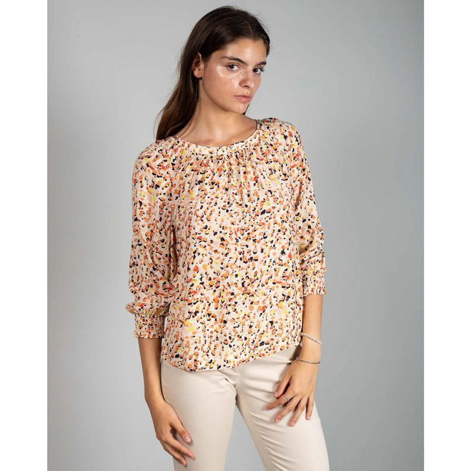 Bluza vaporoasa cu imprimeu 24ITT35030