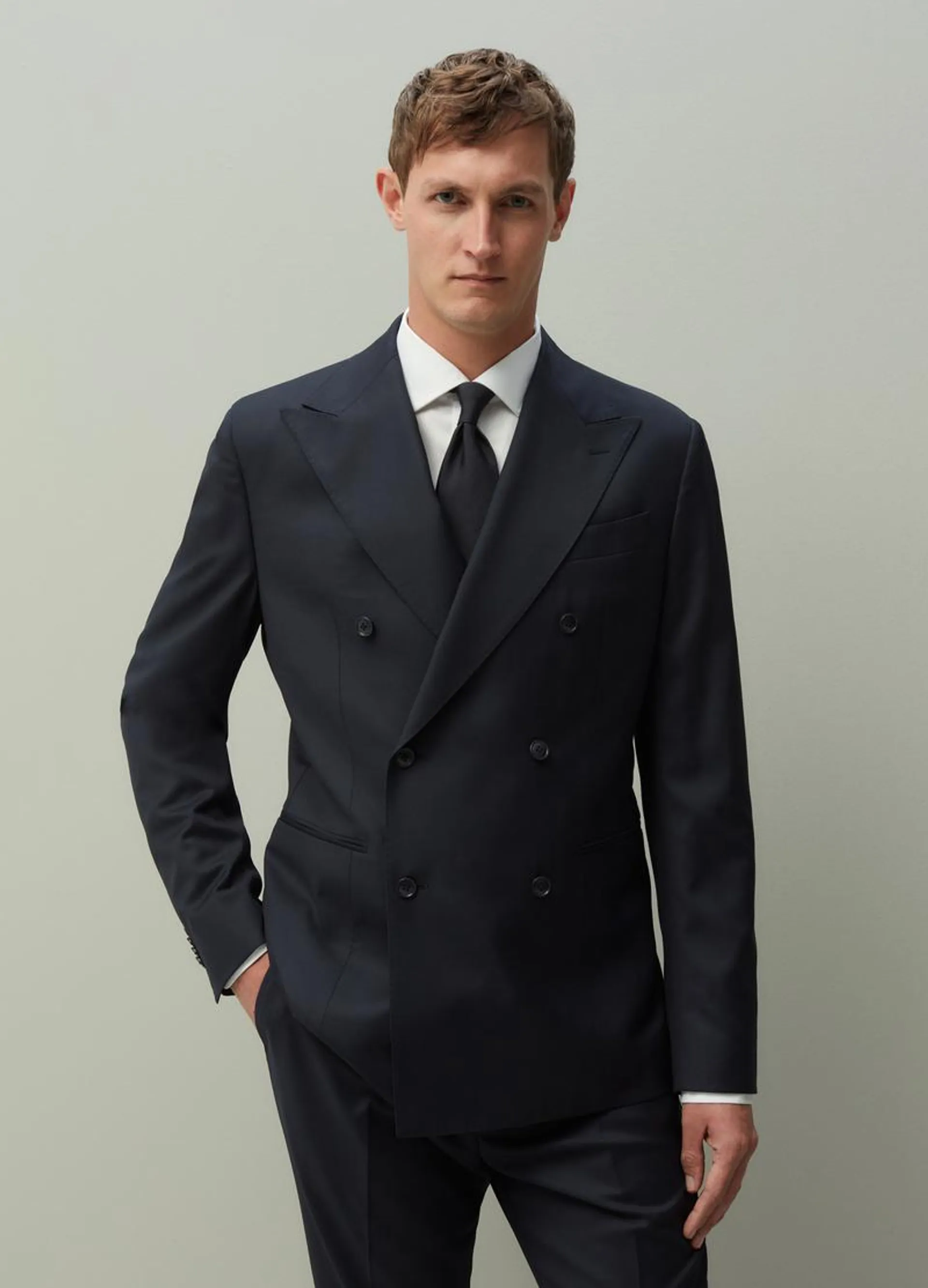 PIOMBO double-breasted formal blazer in navy blue