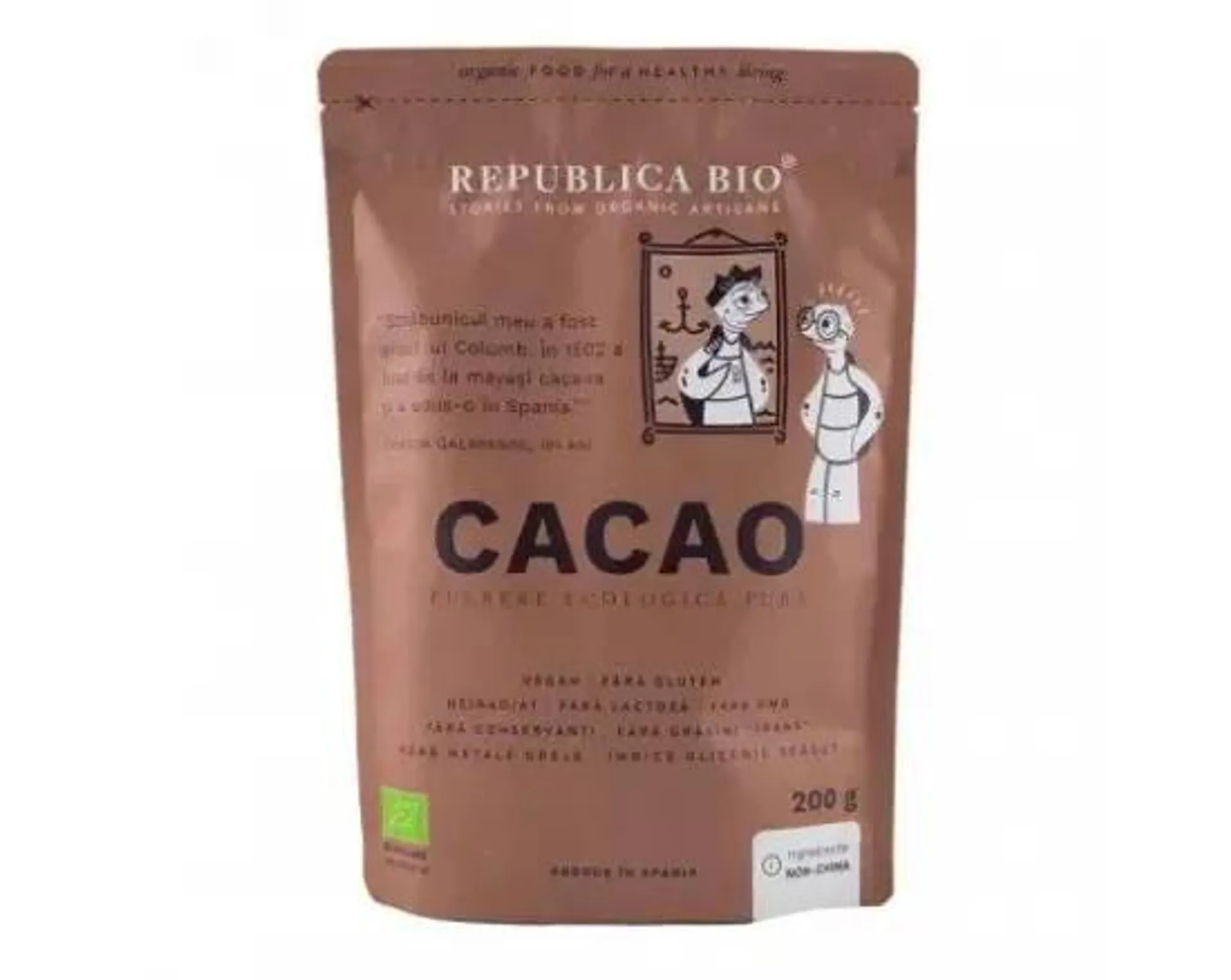 Pulbere ecologica pura de cacao, 200g