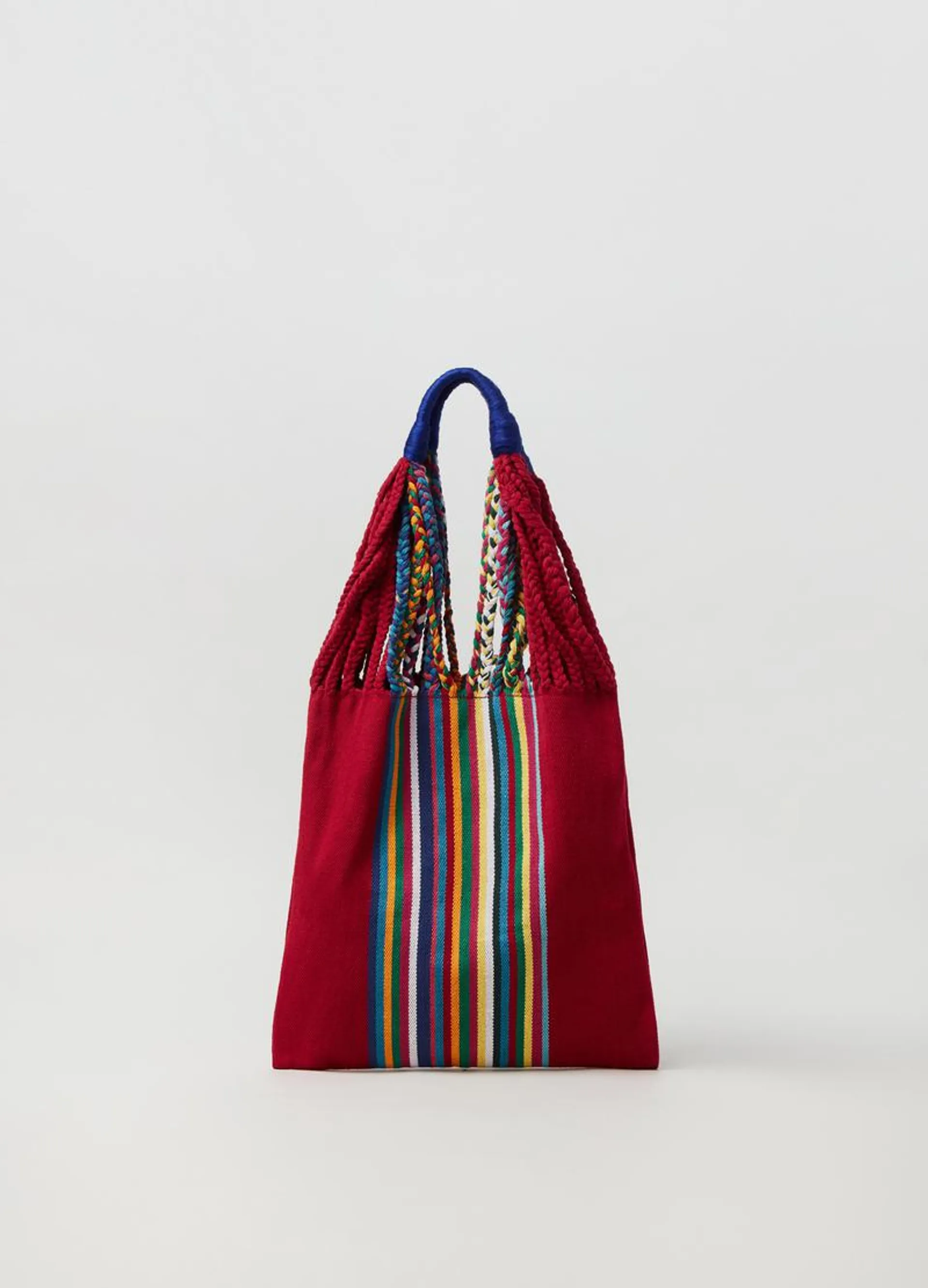 PIOMBO shopping bag with braided handles