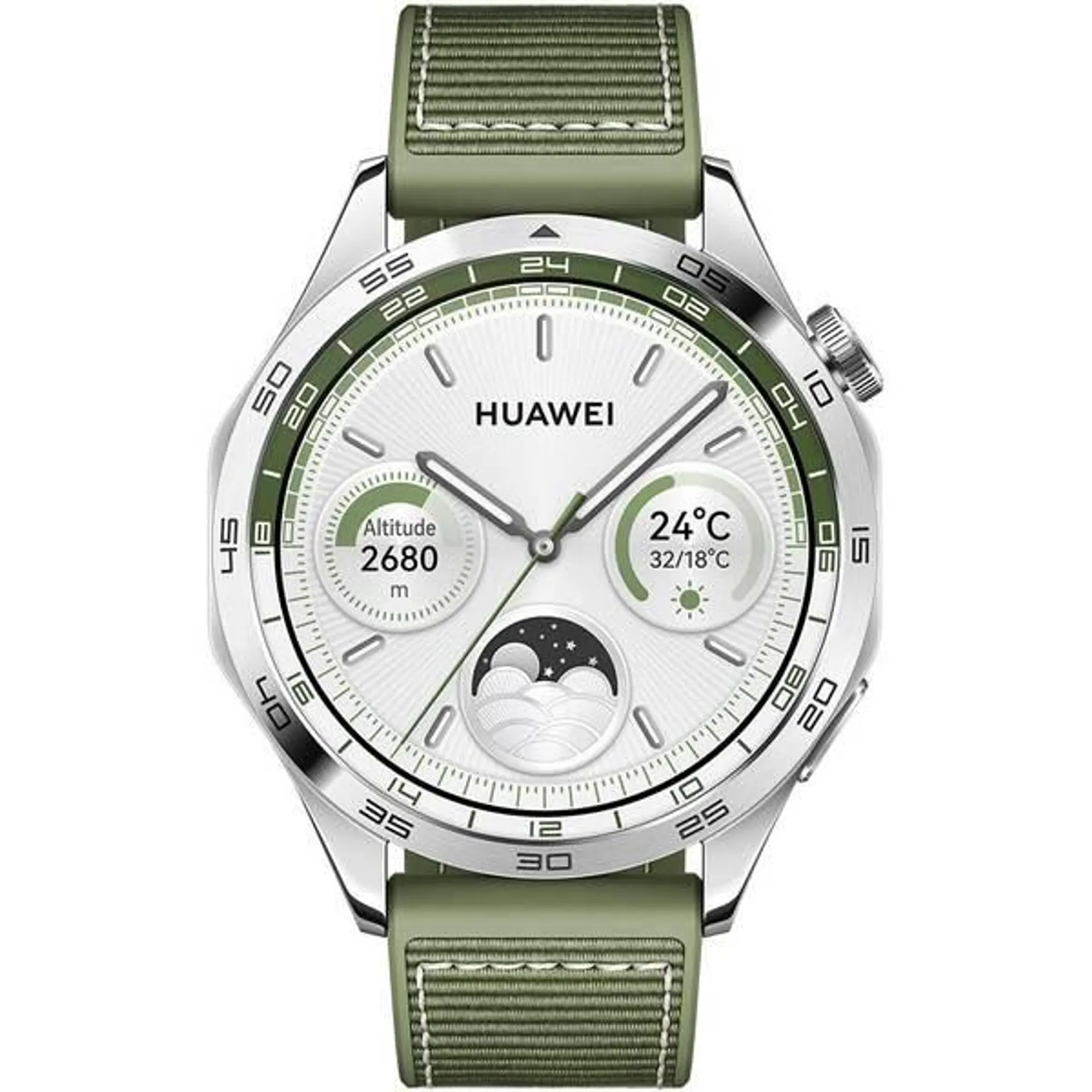 Smartwatch HUAWEI Watch GT4 46mm, GPS, Android/iOS, Green Woven Strap