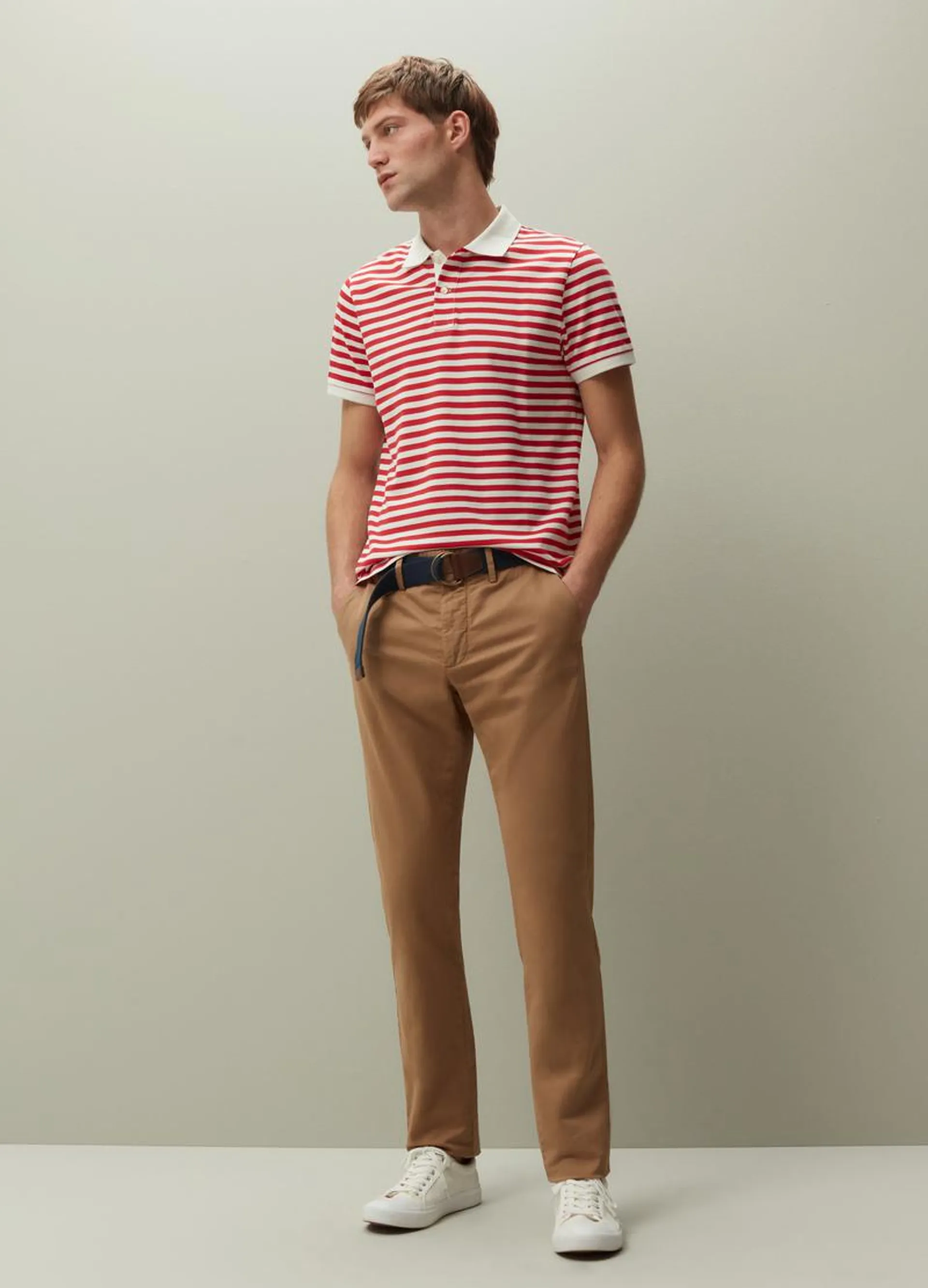 PIOMBO trousers in linen and cotton twill