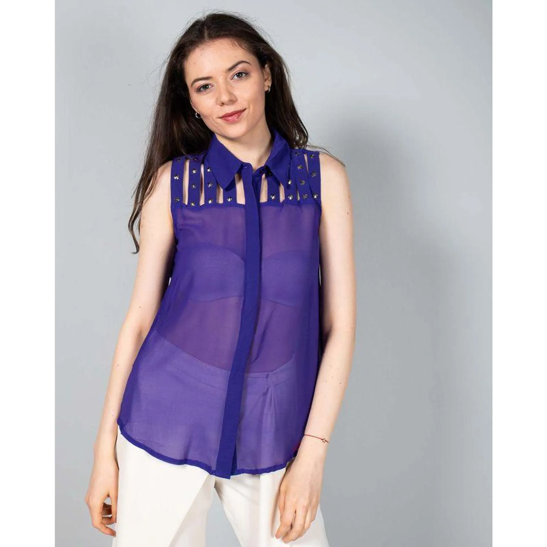 Bluza asimetrica fara maneci N231227001