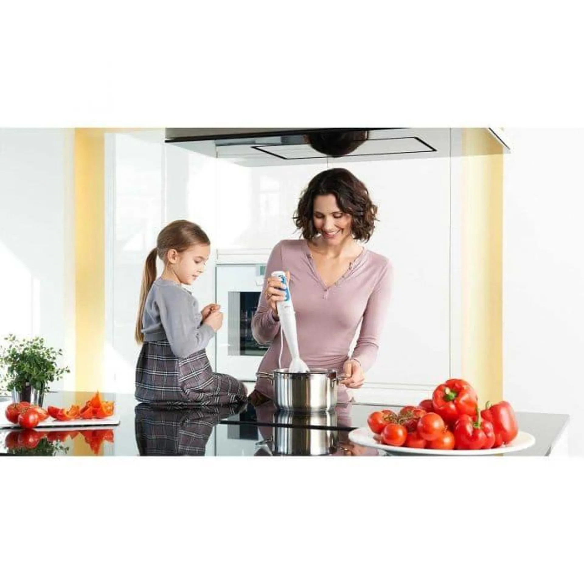 Mixer vertical Braun MQ3025WH Omlette, 700 W, 0.6 l, 2 viteze, Alb/Albastru