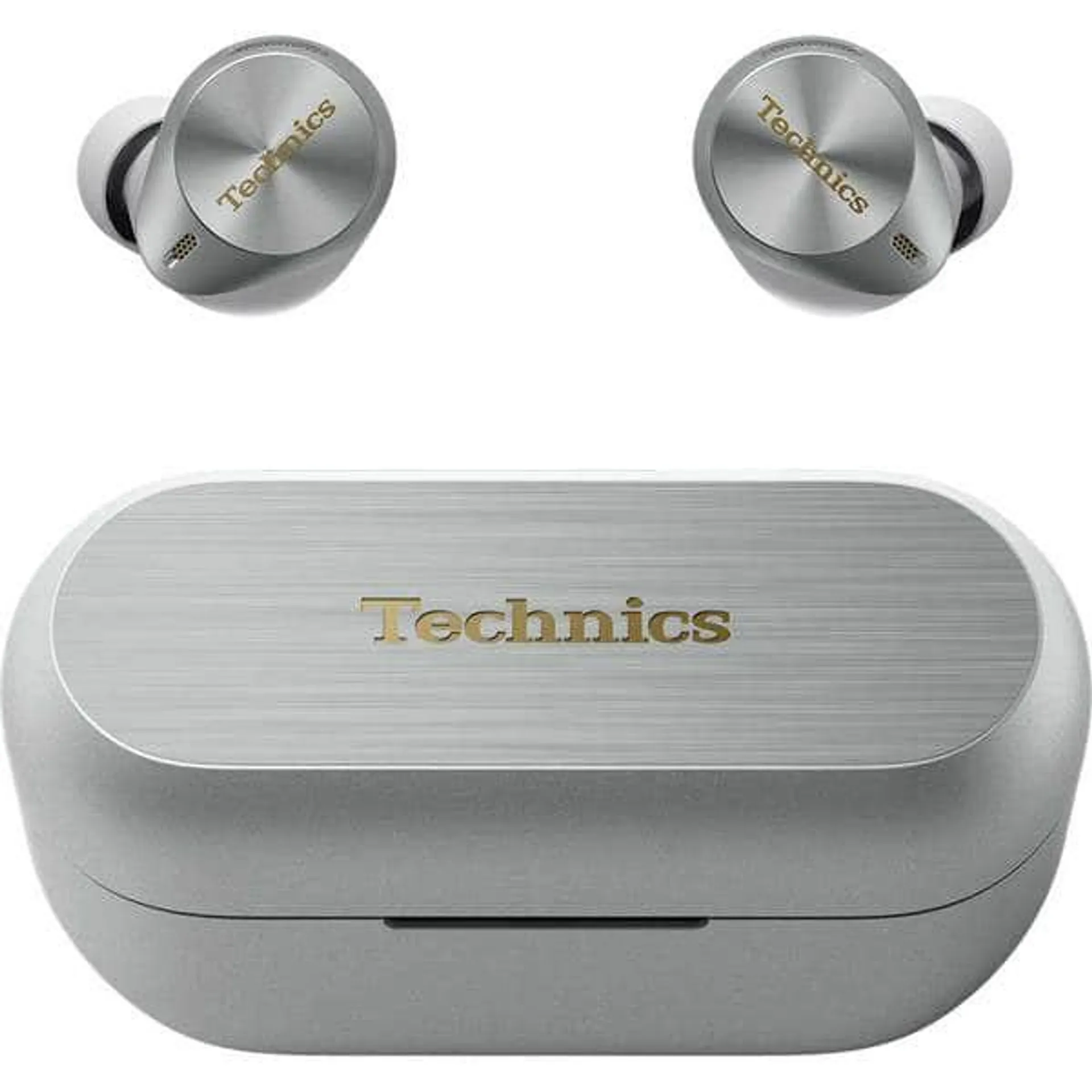 Casti TECHNICS EAH-AZ80E-S, True Wireless, Bluetooth, In-ear, Microfon, Noise Cancelling, Carcasa incarcare wireless, argintiu