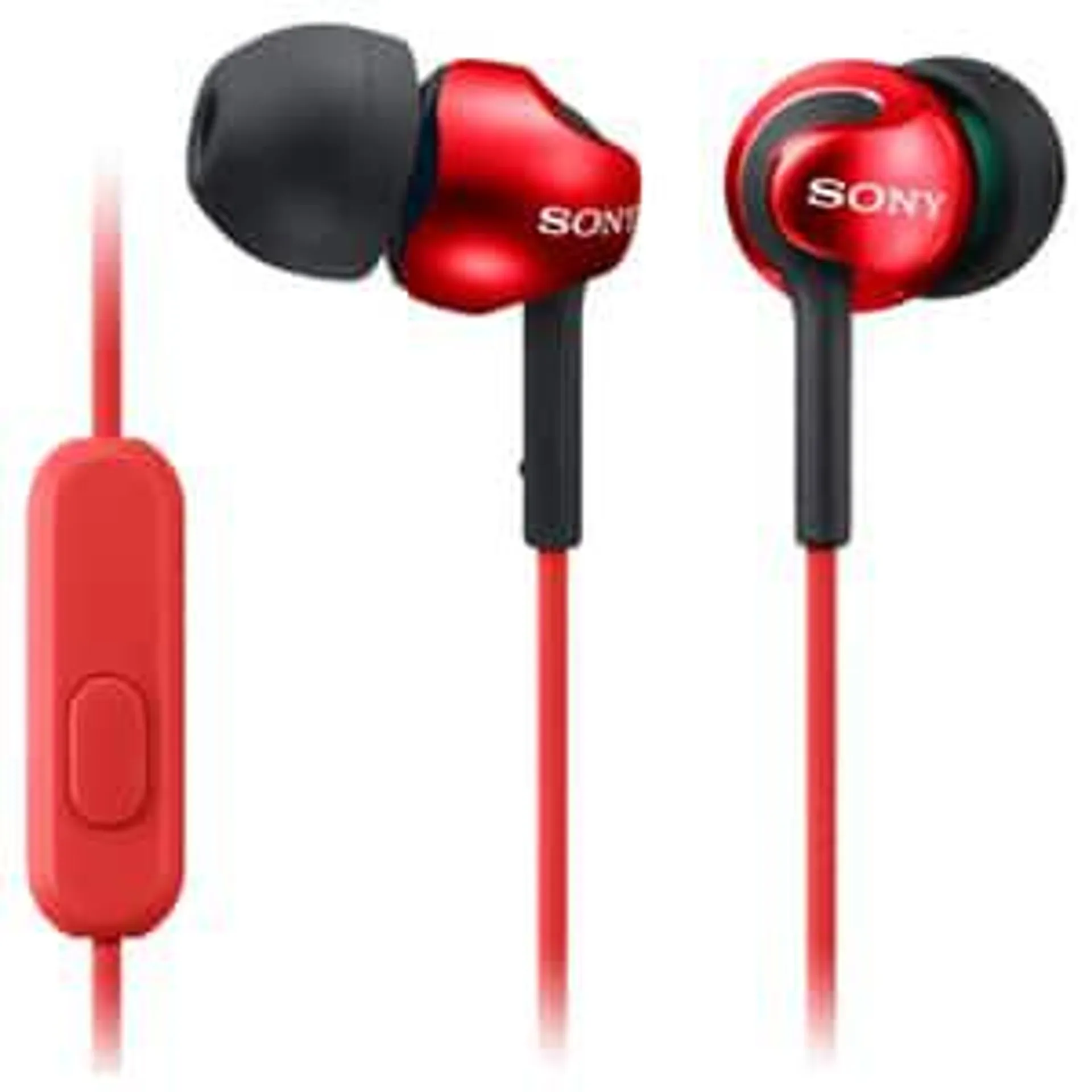 Casti SONY MDR-EX110APR, Cu Fir, In-Ear, Microfon, rosu