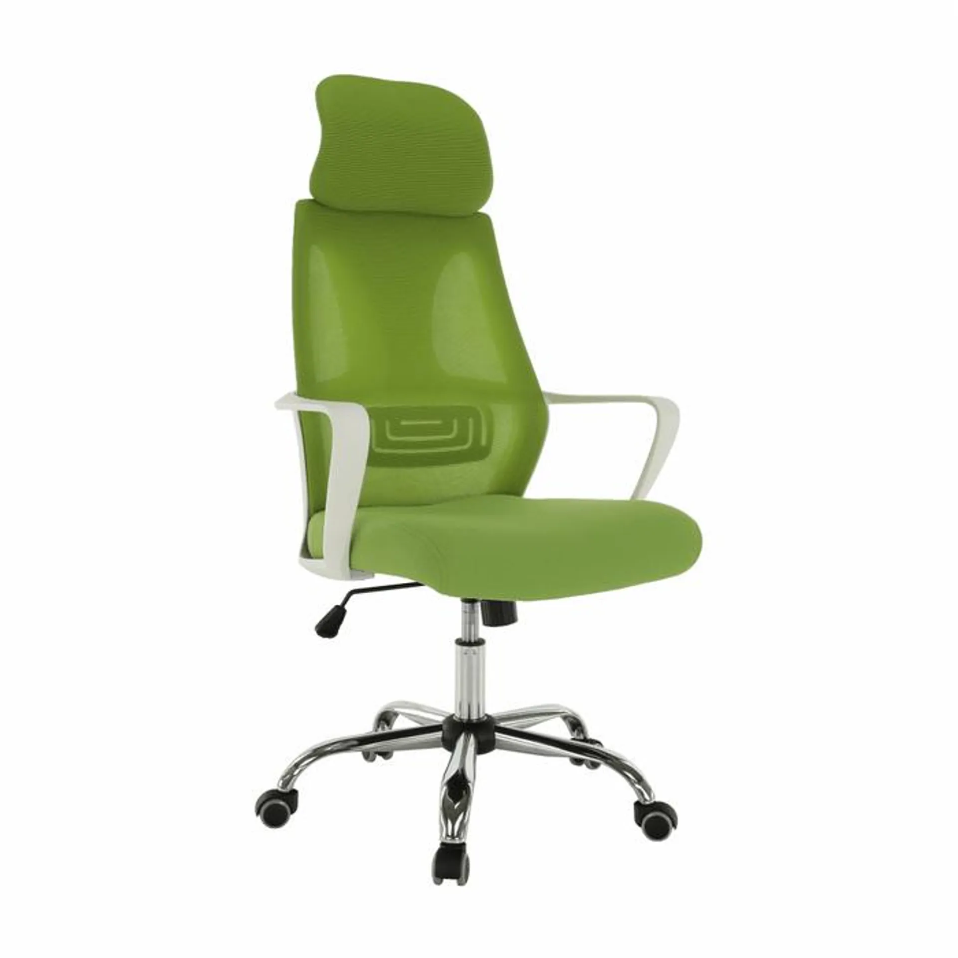 Scaun birou ergonomic Taxis, rotativ, material textil + mesh, verde + alb