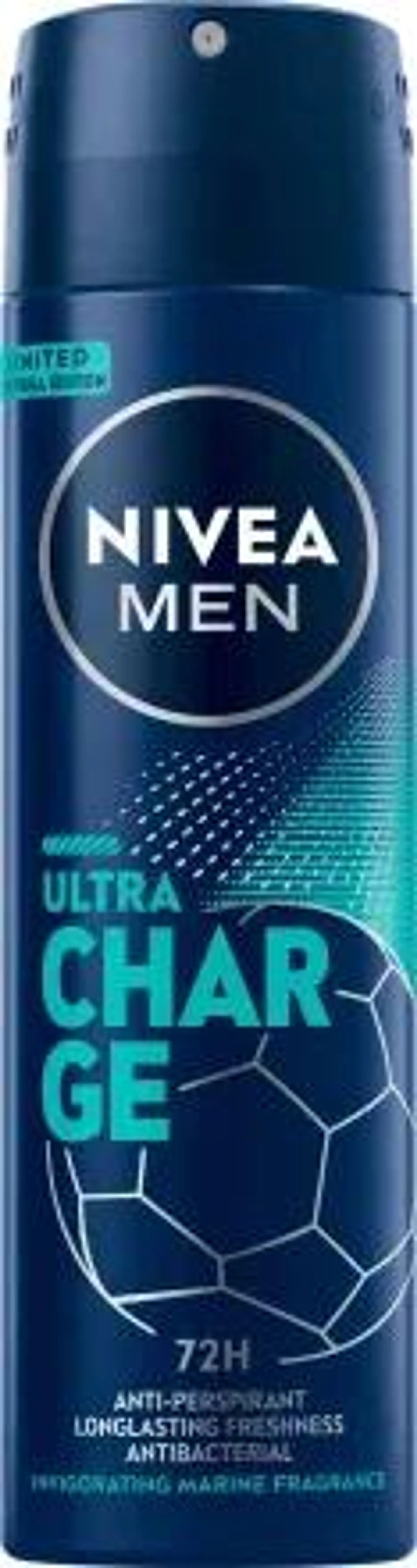 Deodorant spray Nivea Men Ultra Charge, 150 ml