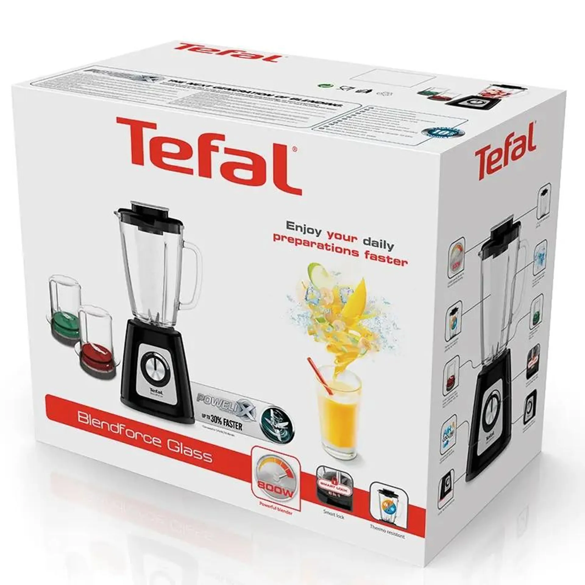 Blender Tefal Blendforce BL438831, 1.75 litri, 800 W, Negru / Gri