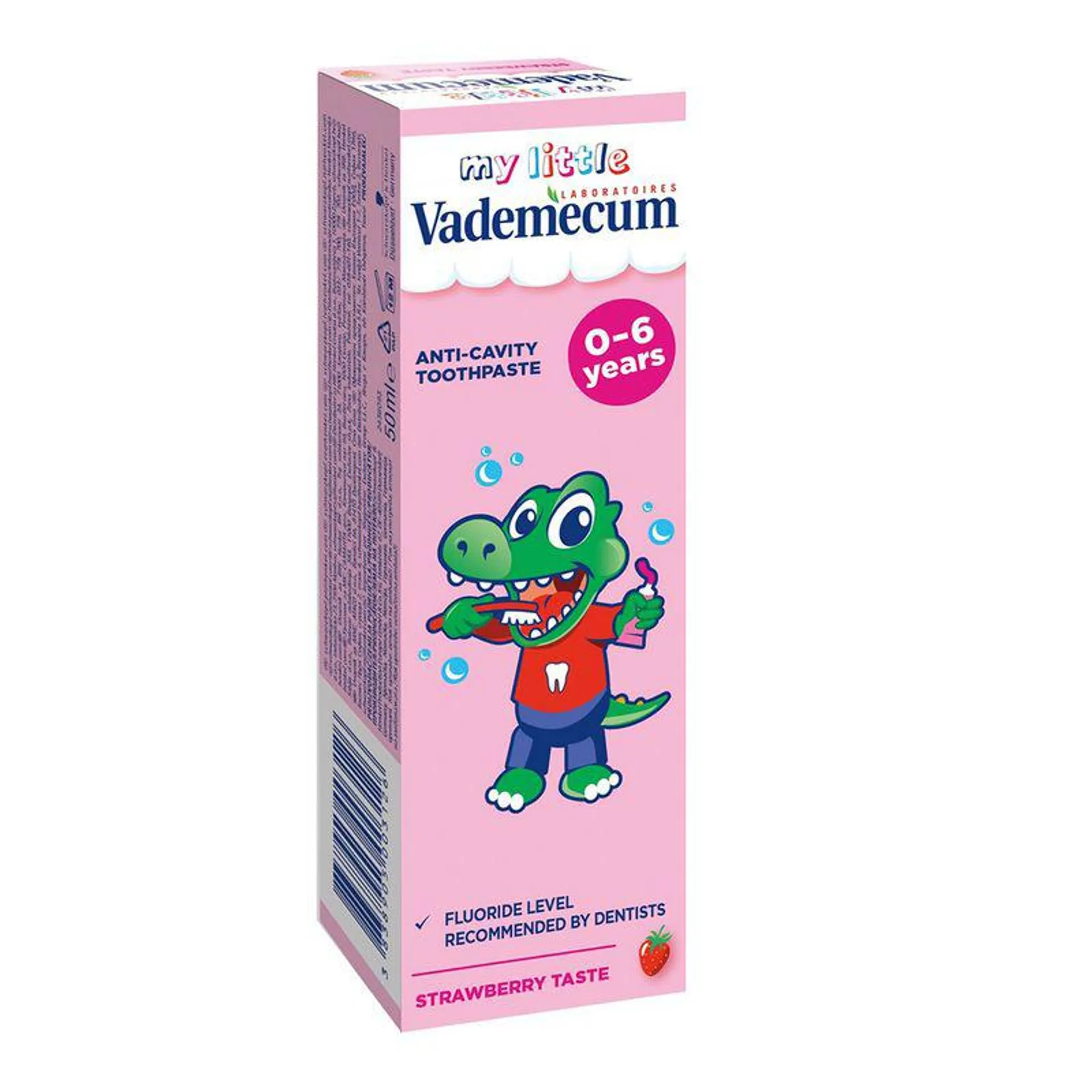 Pasta de dinti Vademecum Junior, pentru copii 0-6 ani, aroma de capsuni, 50 ml