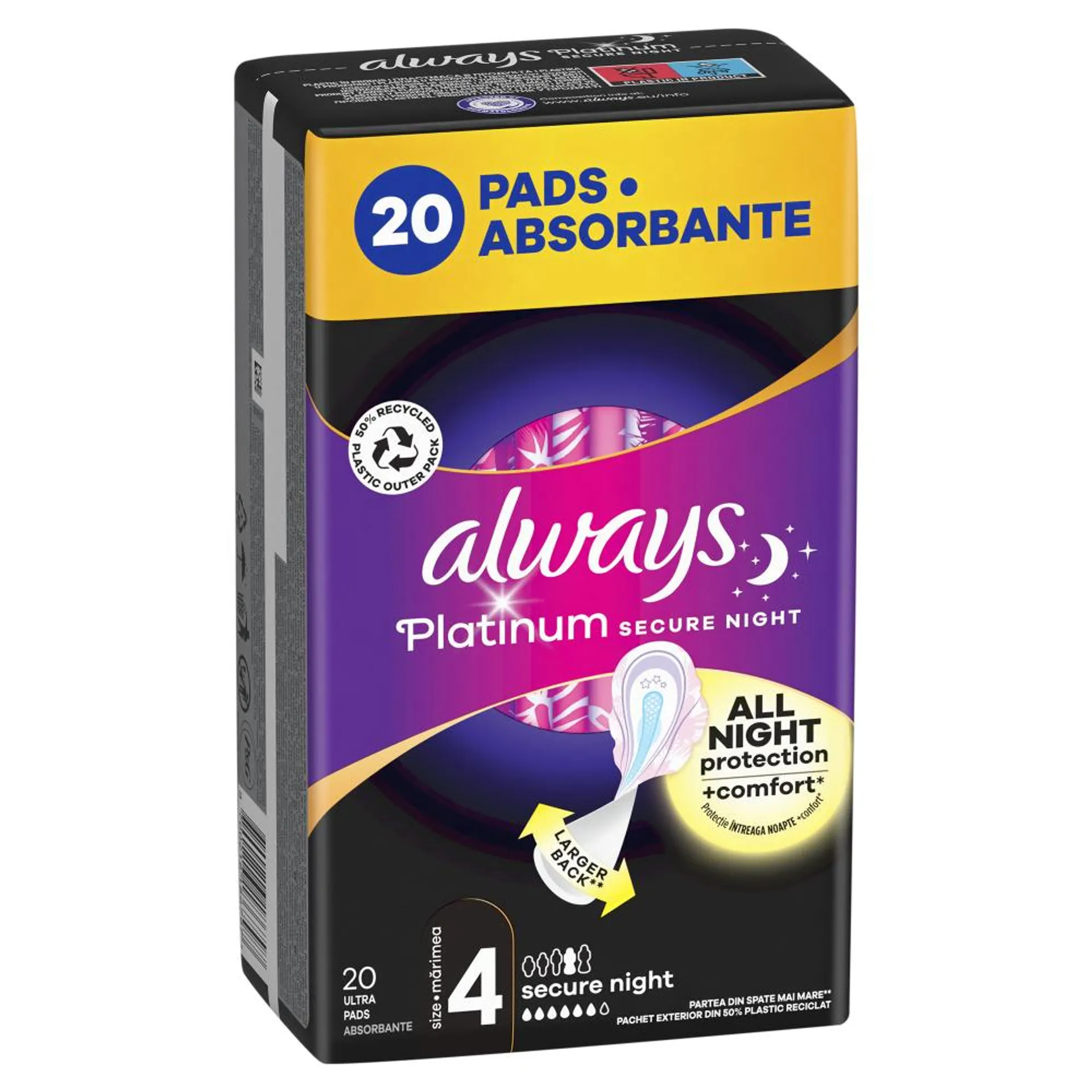 Absorbante Always Platinum QuattroPack Size 4