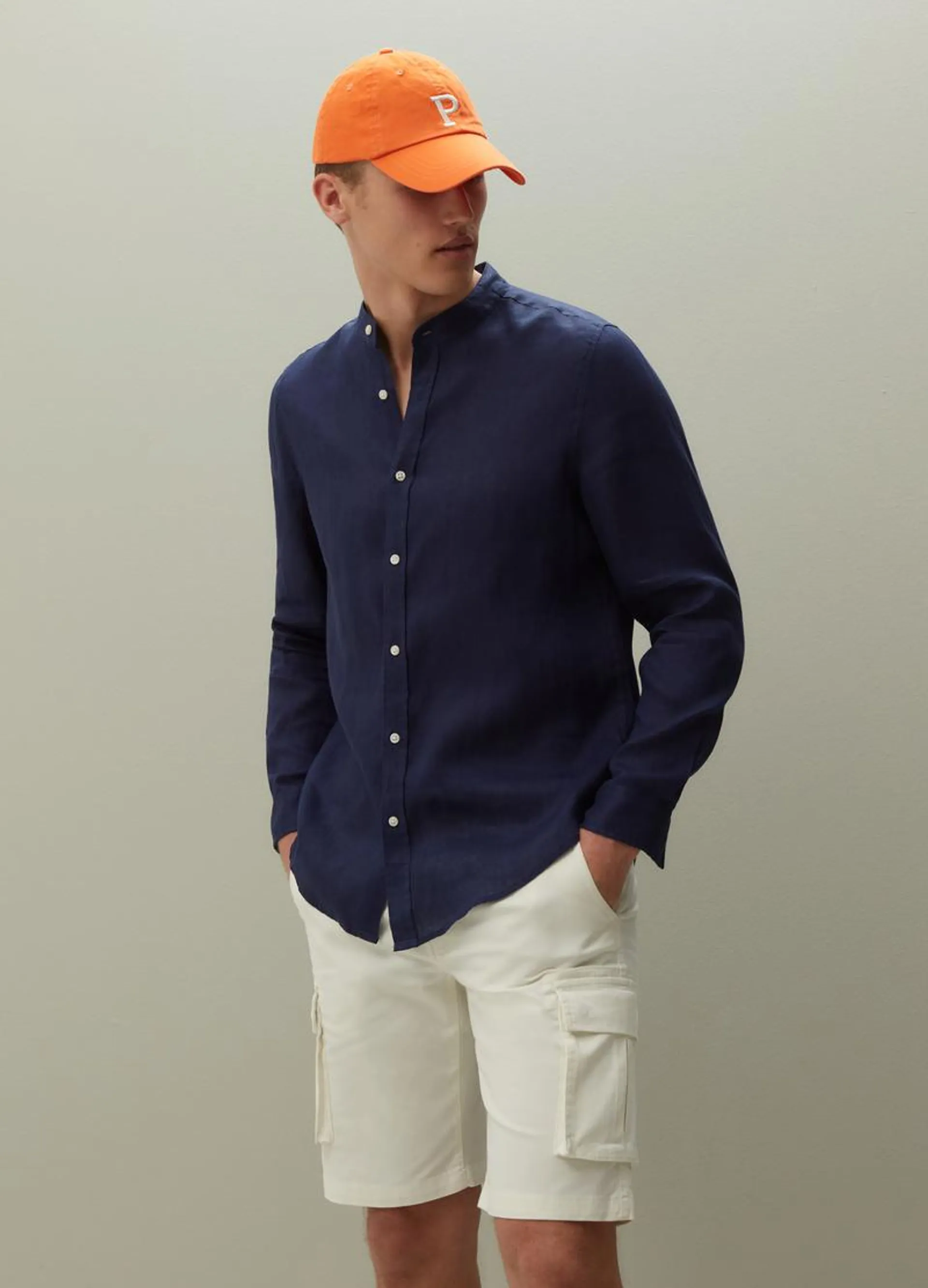 PIOMBO regular-fit linen shirt