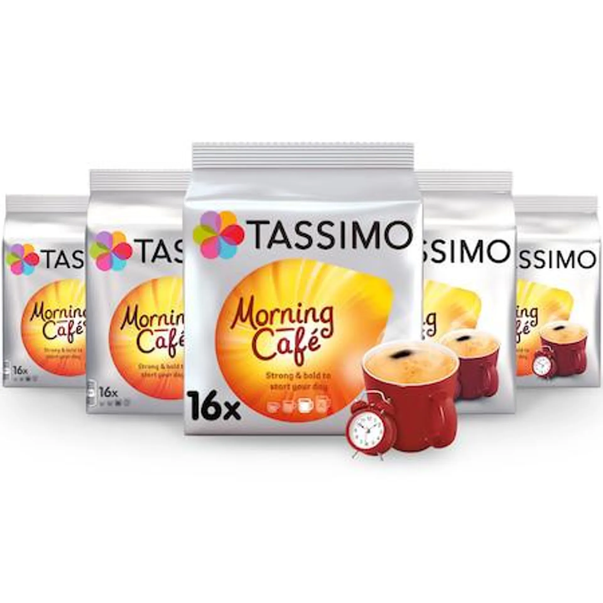 Set 5 x Capsule cafea, Jacobs Tassimo Morning Cafe, 80 bauturi x 215 ml, 80 capsule