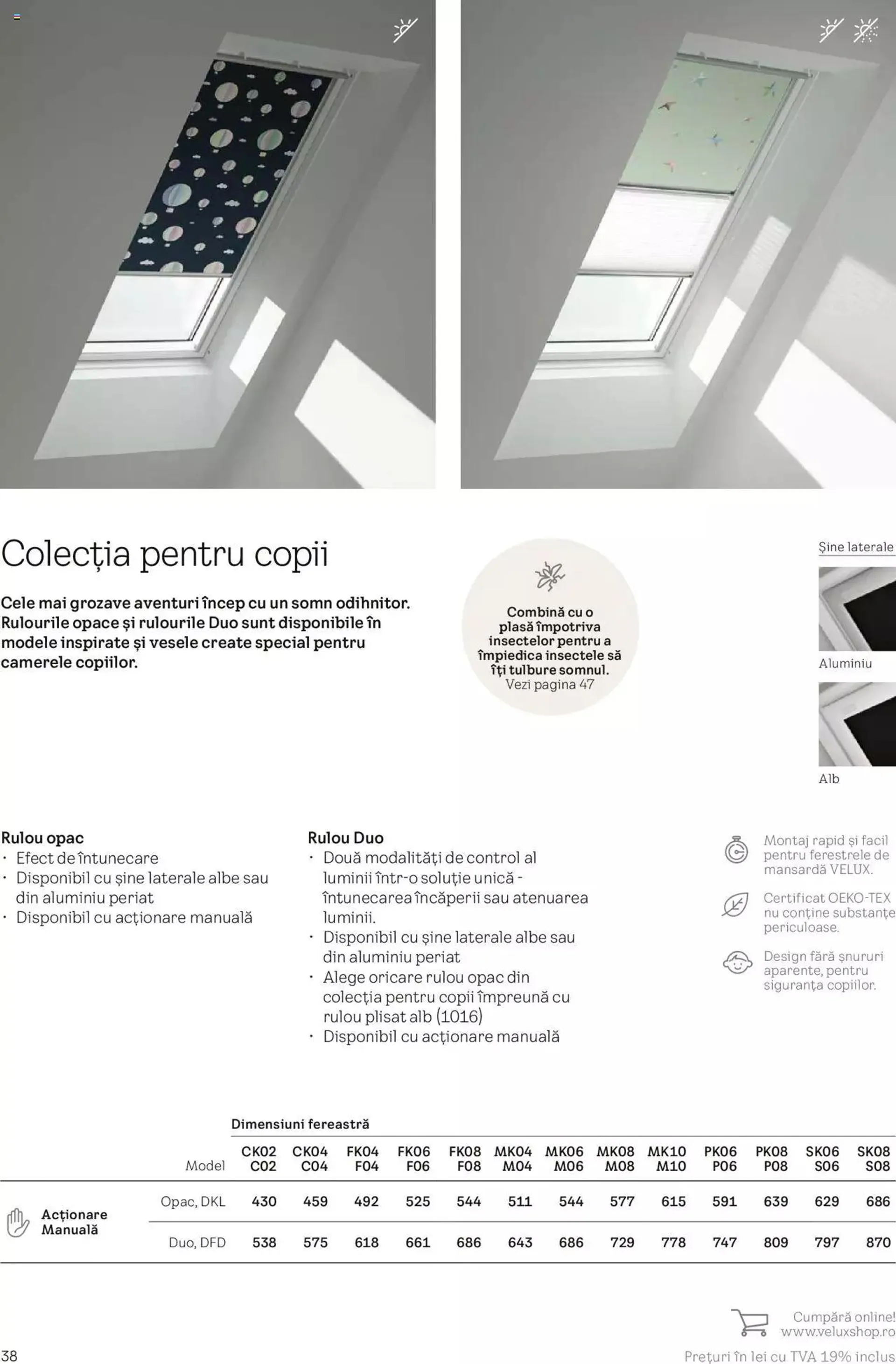 Catalog Velux catalog - Rulouri şi rolete de la 19 martie până la 31 decembrie 2024 - Revista Pagina 38