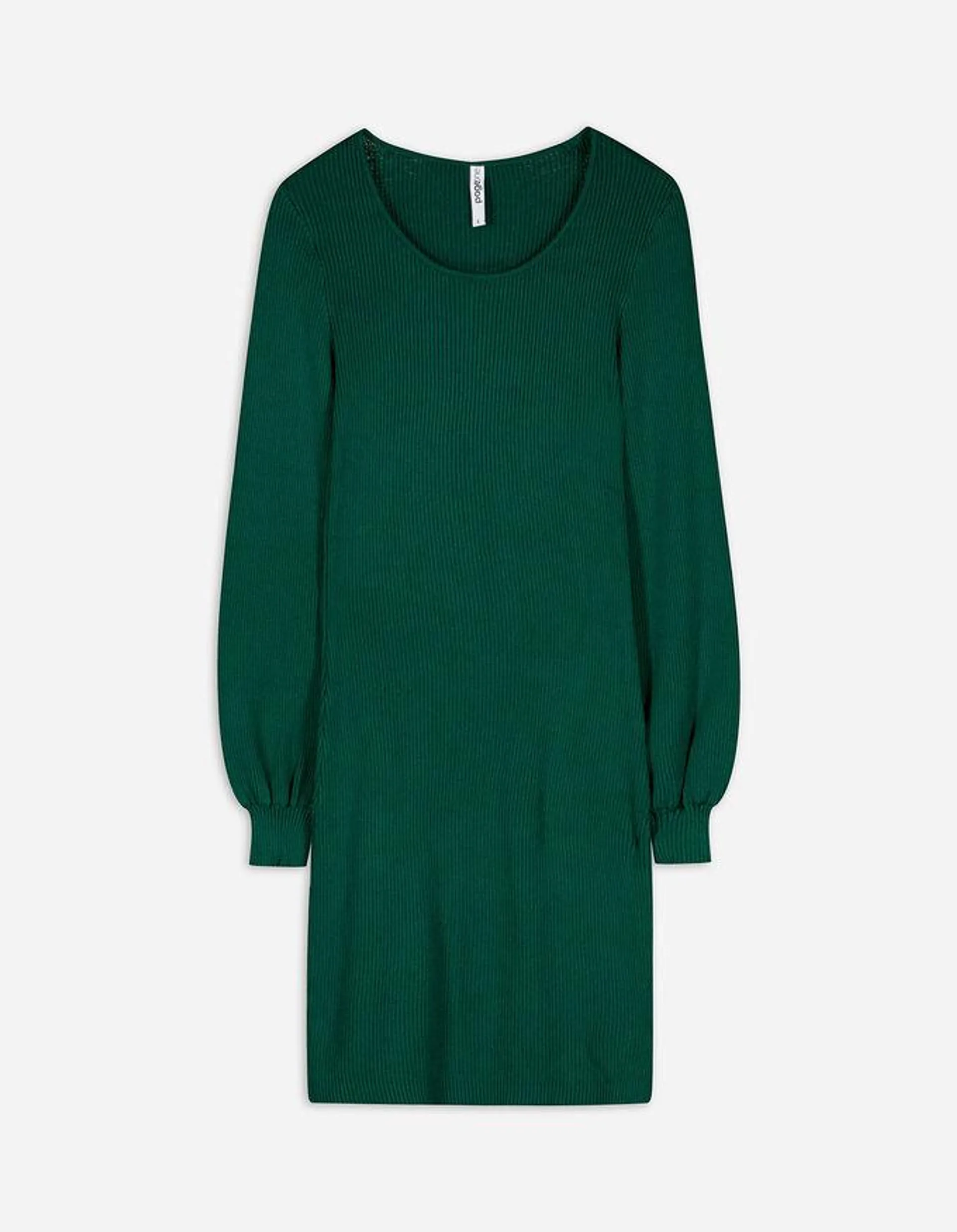 Rochie tricotată - Articol vestimentar mulat - Verde inchis