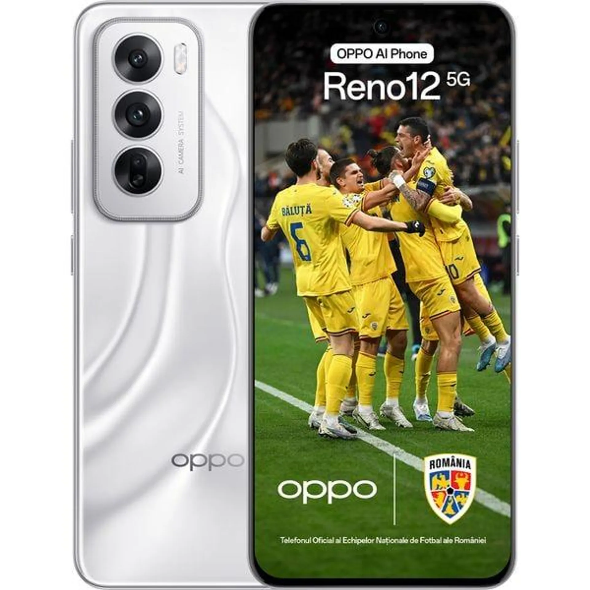 Telefon OPPO Reno12 5G, 256GB, 12GB RAM, Dual SIM, Astro Silver + Incarcator 80W