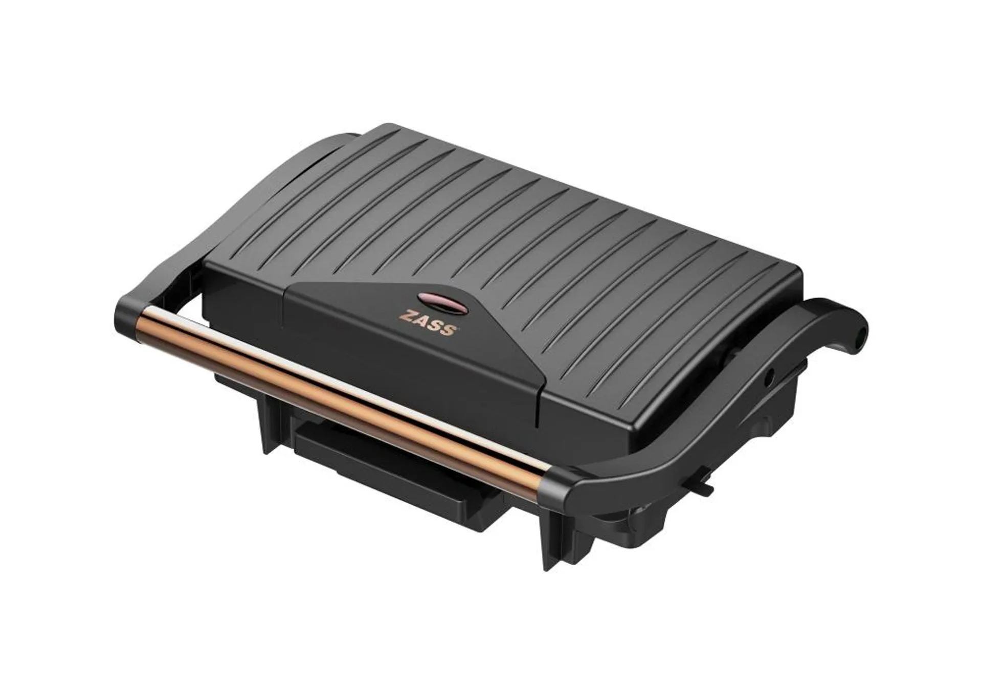 Grill electric Zass Grill & Panini ZPG 20 Rose Gold, 1500 W, Negru